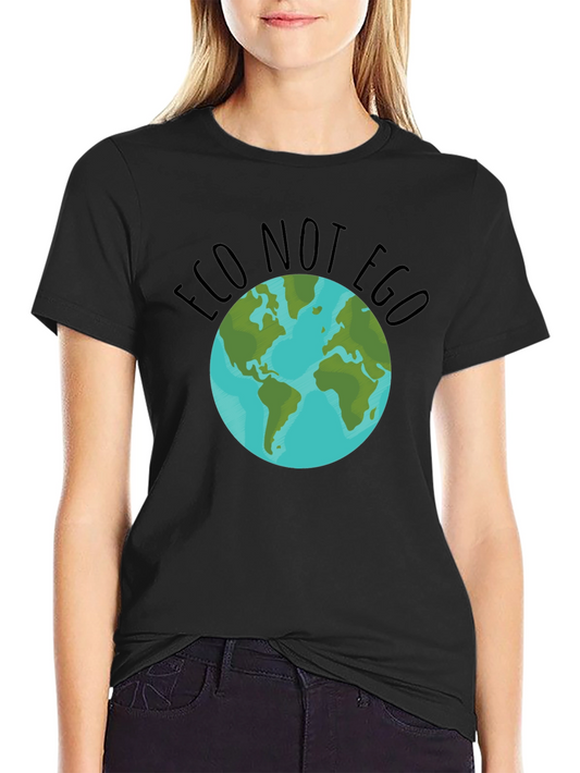 Eco Not Ego Earth Graphic Tee - Black