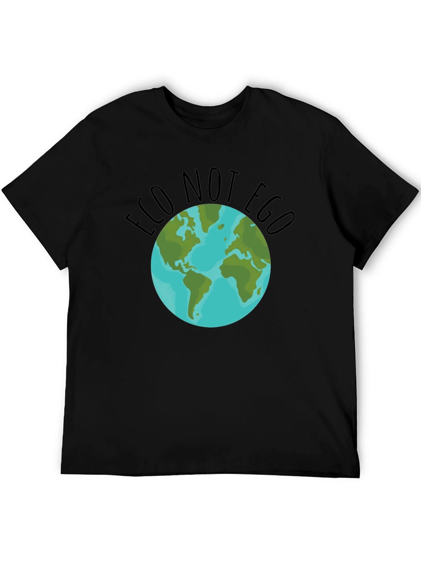 Eco Not Ego Earth Graphic Tee - Black