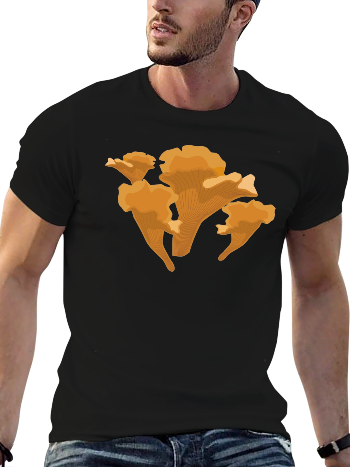 Chanterelle Mushroom Graphic Tee - Fun Nature Shirt