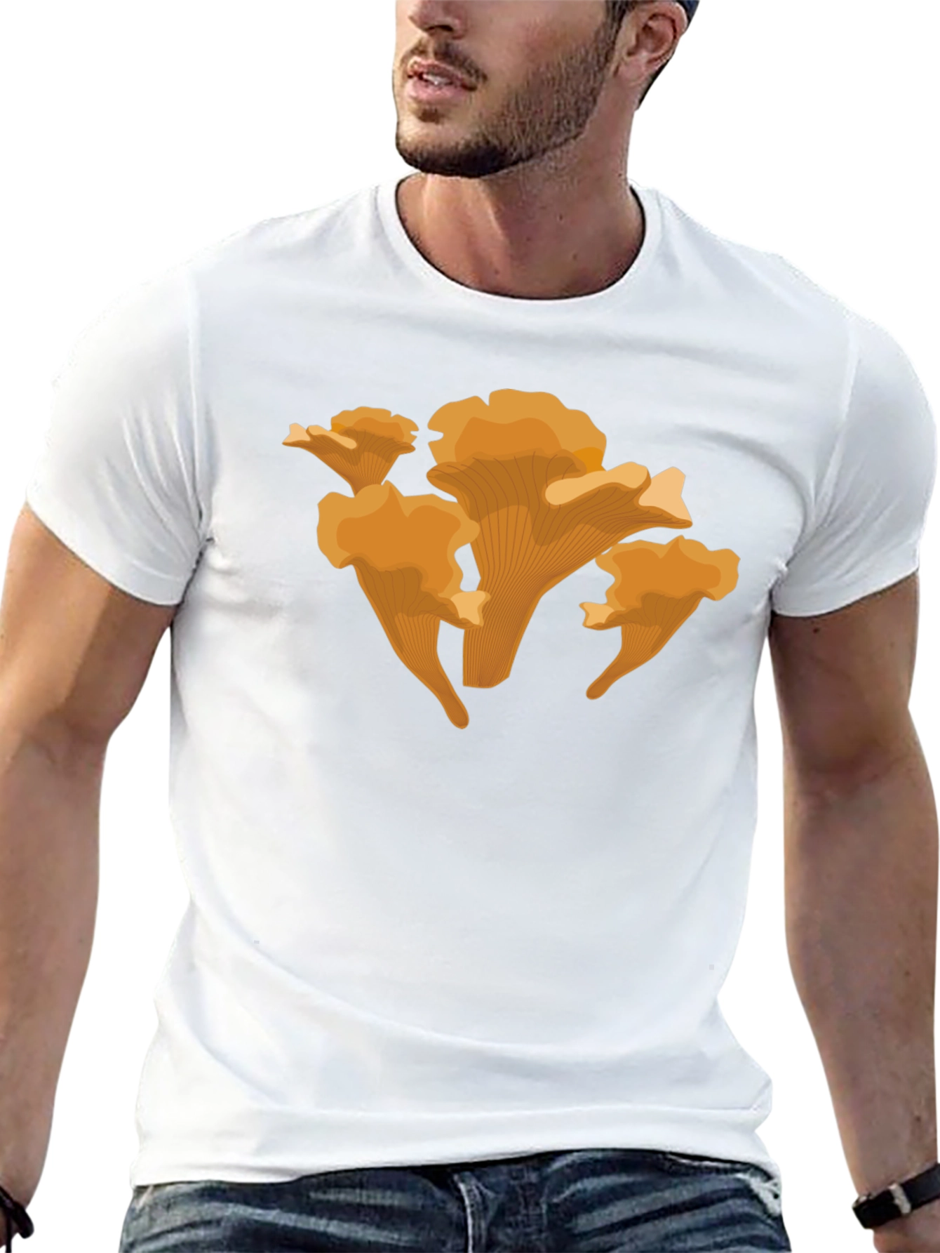 Chanterelle Mushroom Graphic Tee - Fun Nature Shirt