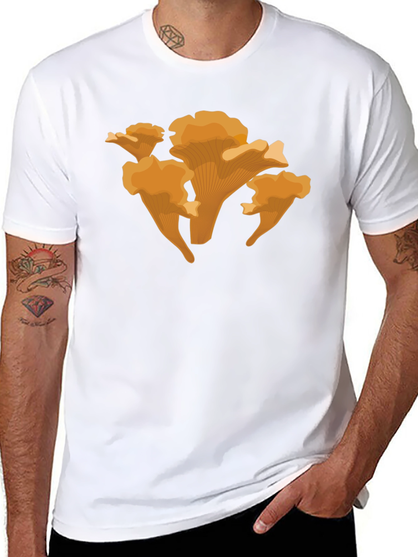 Chanterelle Mushroom Graphic Tee - Fun Nature Shirt