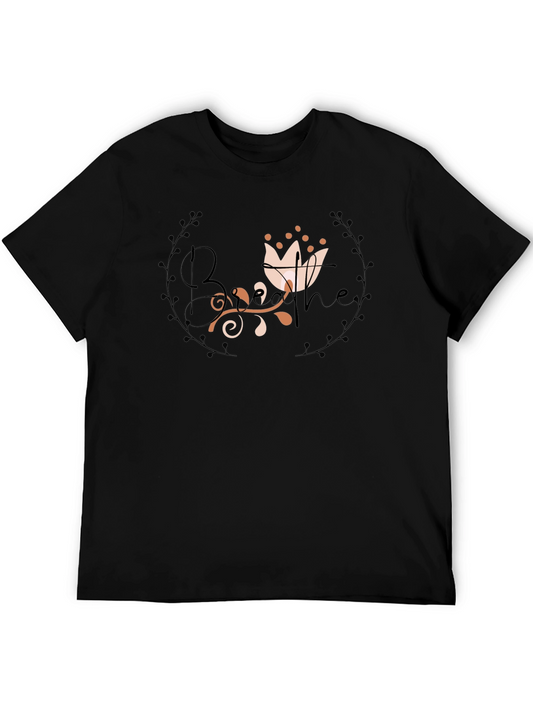 Breathe Floral Graphic Black T-Shirt
