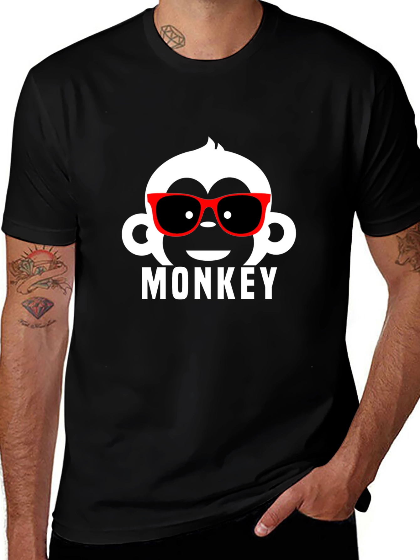 Cool Monkey Graphic Tee - Trendy Black T-Shirt