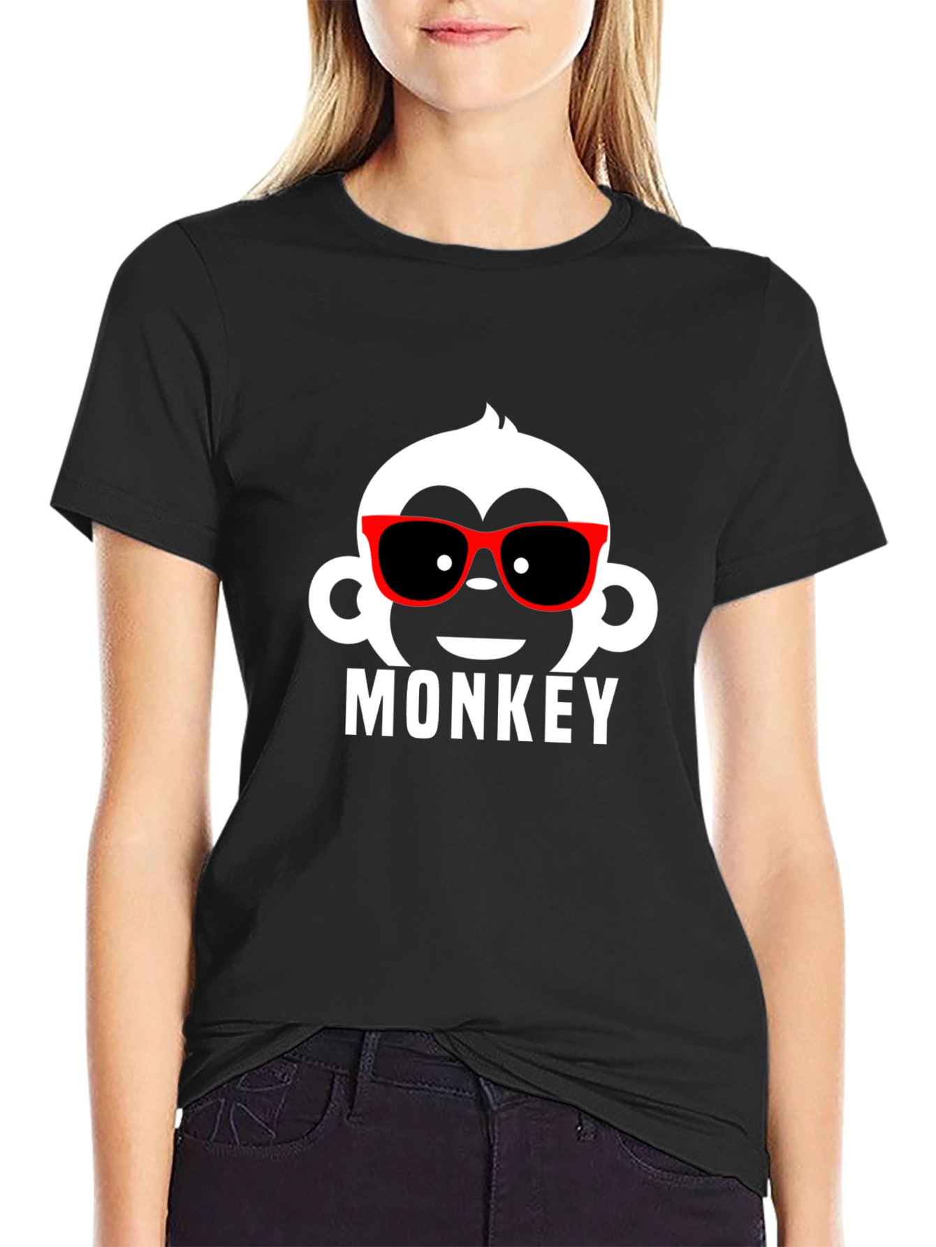 Cool Monkey Graphic Tee - Trendy Black T-Shirt