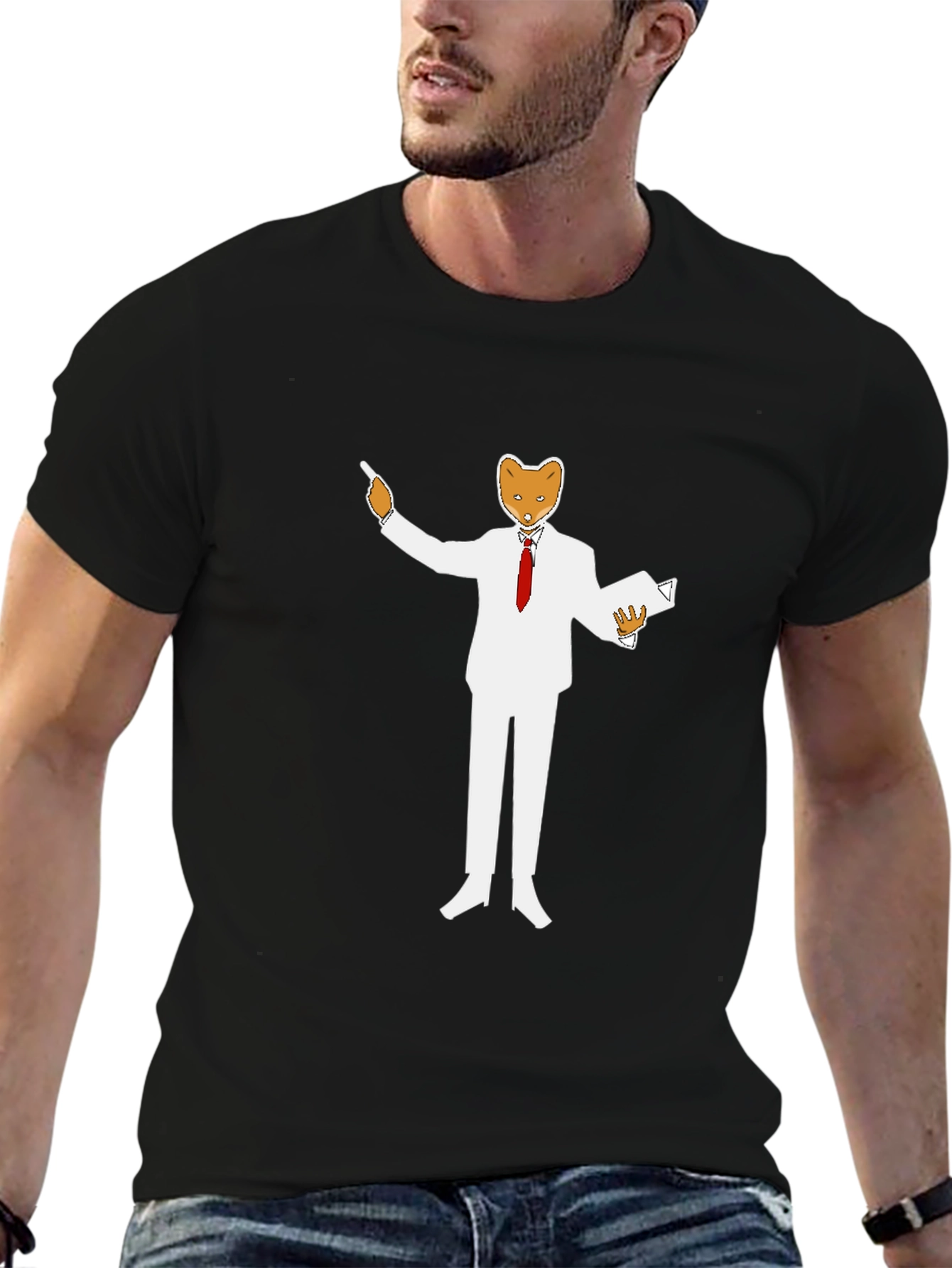 Black T-Shirt with Fox Business Design