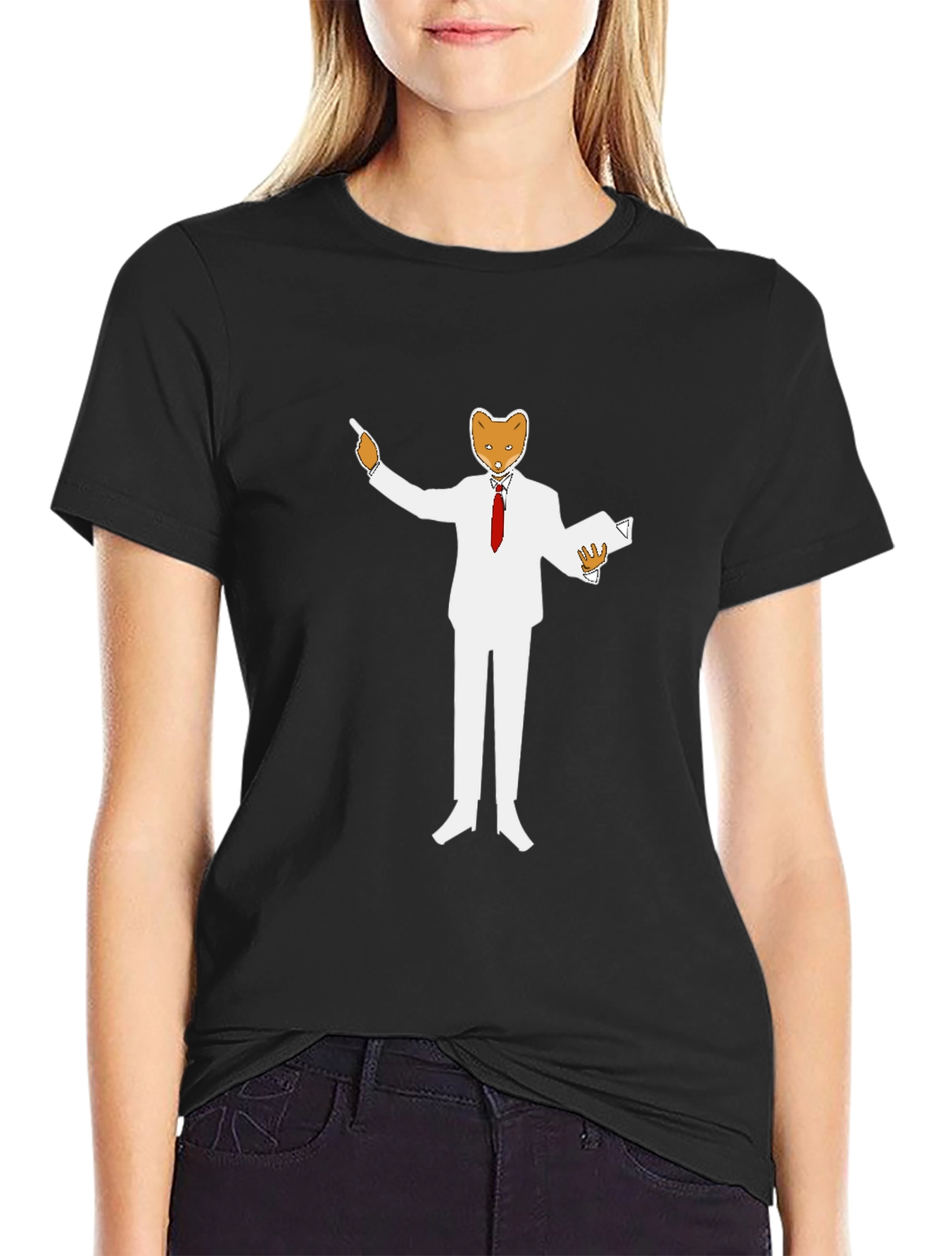 Black T-Shirt with Fox Business Design