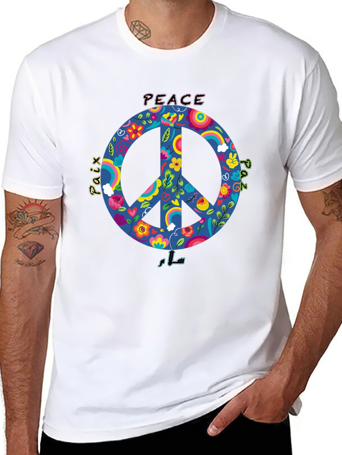 Peace Sign Graphic T-Shirt - Black Unisex Tee