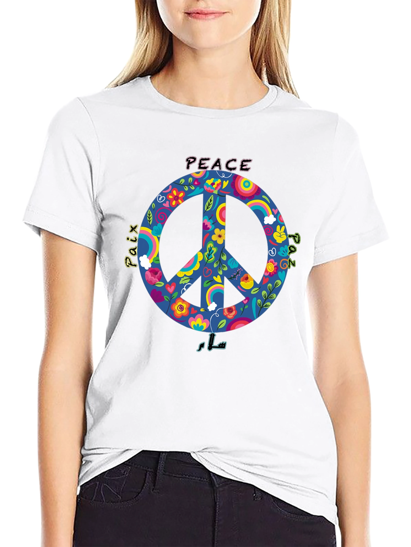 Peace Sign Graphic T-Shirt - Black Unisex Tee