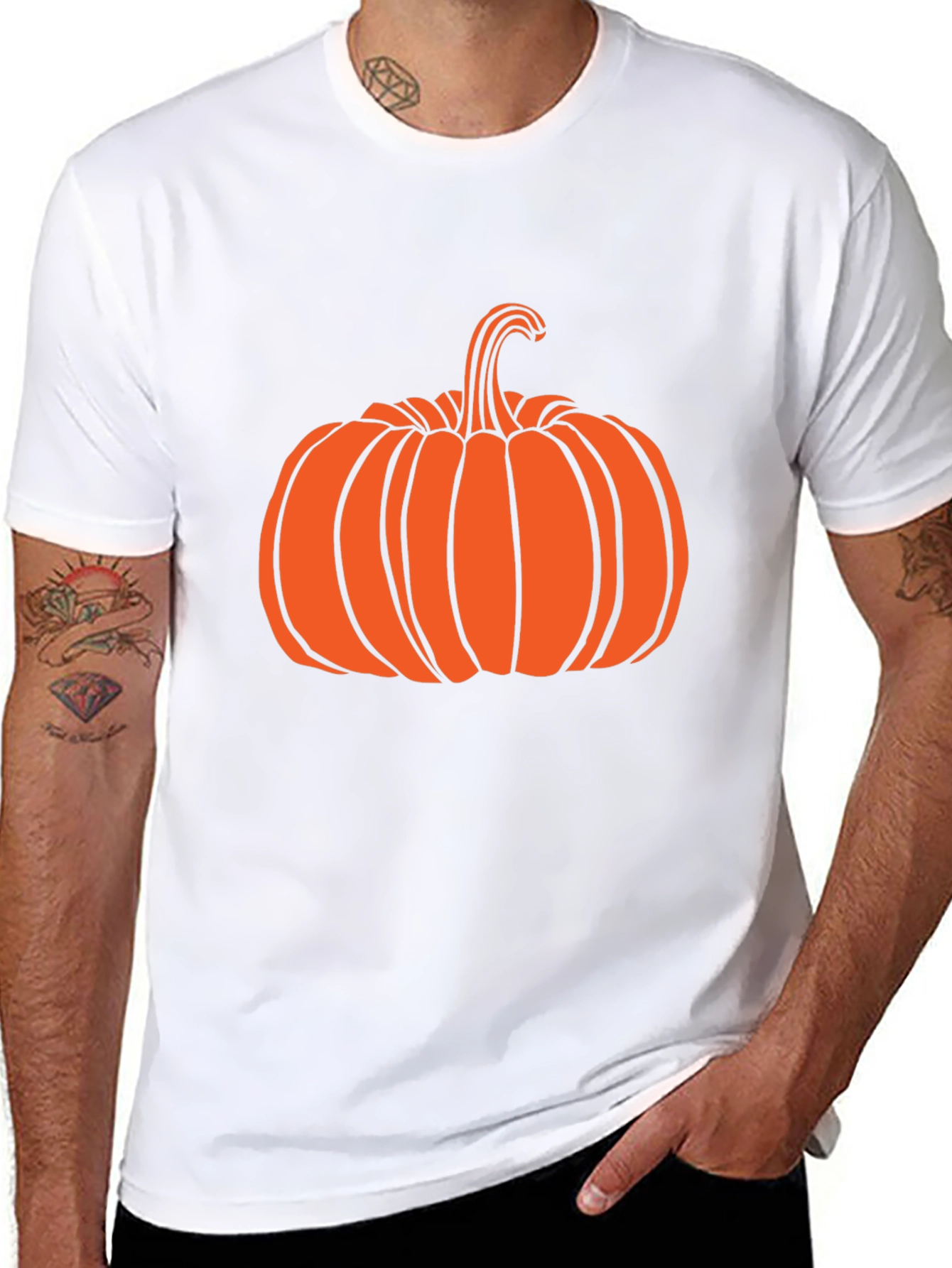 Halloween Pumpkin Graphic Tee - Black