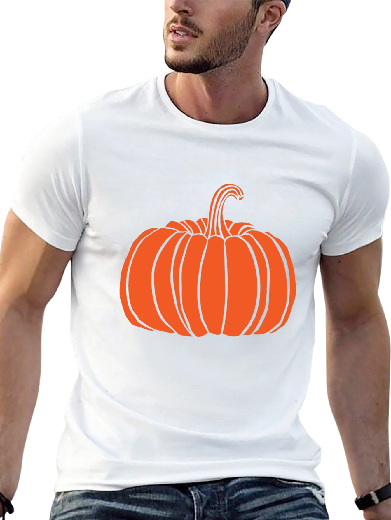 Halloween Pumpkin Graphic Tee - Black