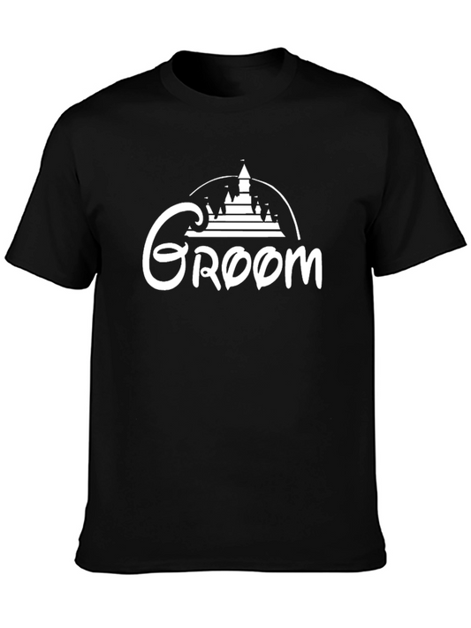 Groom Disney Castle Graphic Black T-Shirt