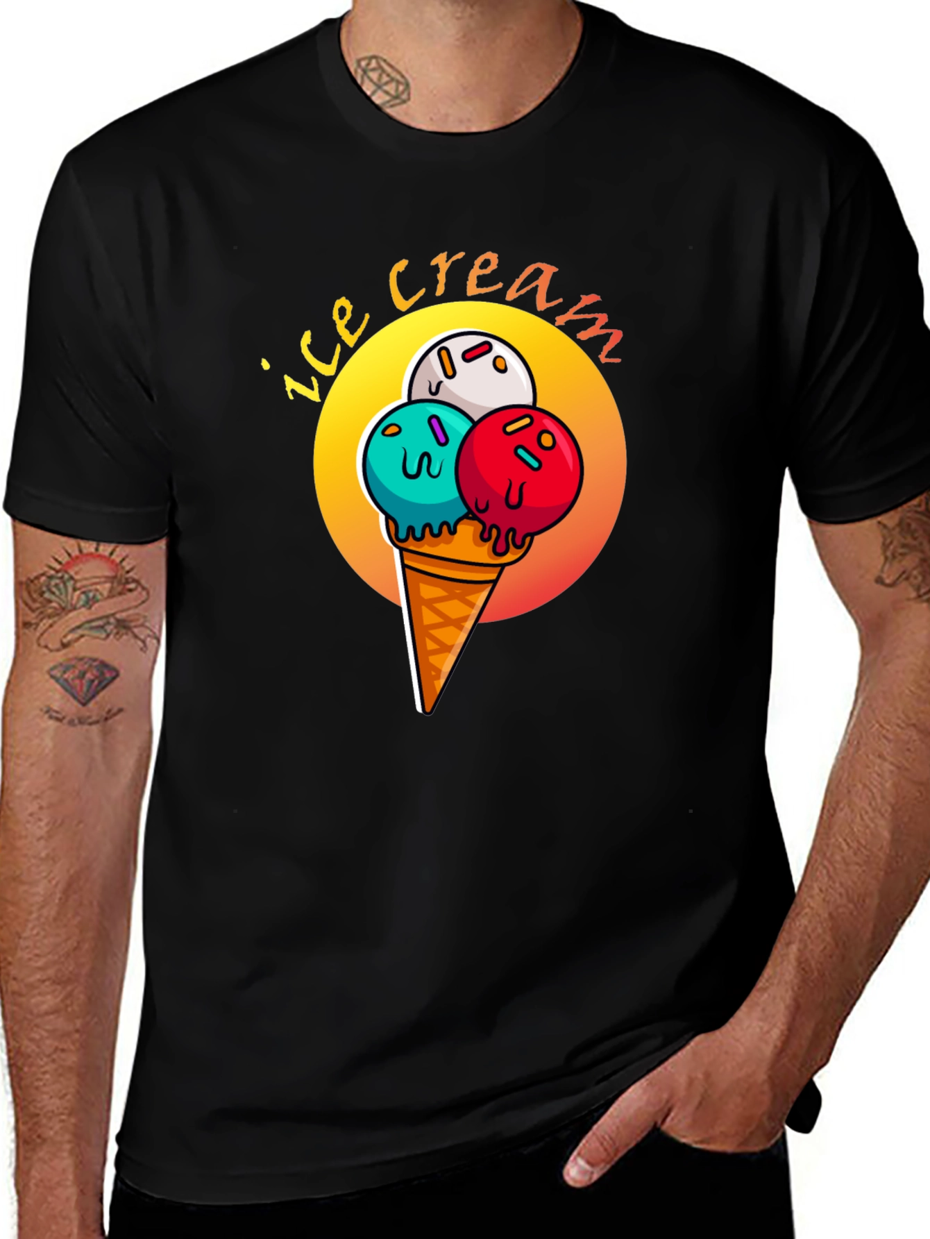 Ice Cream Cone Graphic Tee - Fun Summer Style