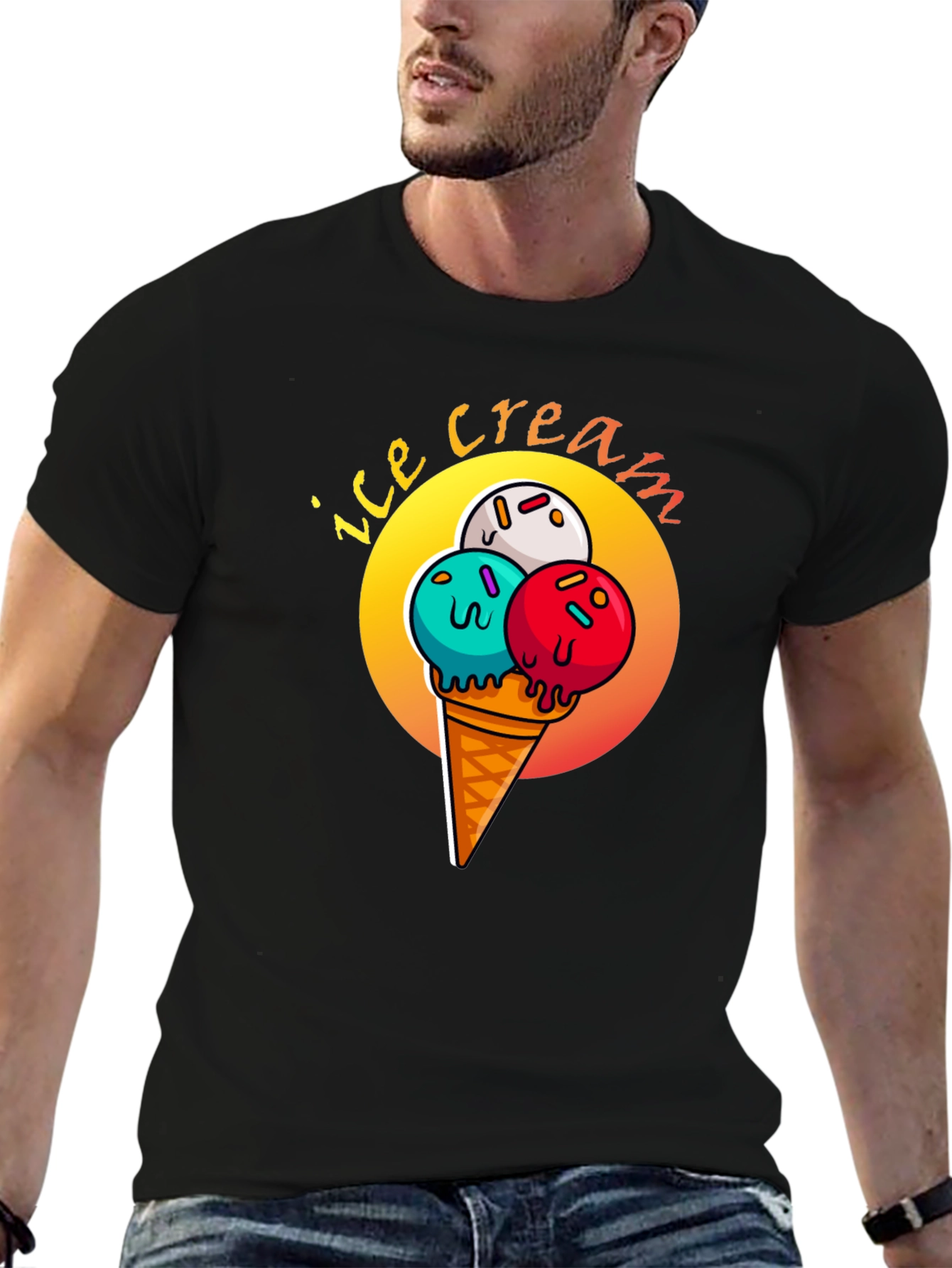 Ice Cream Cone Graphic Tee - Fun Summer Style