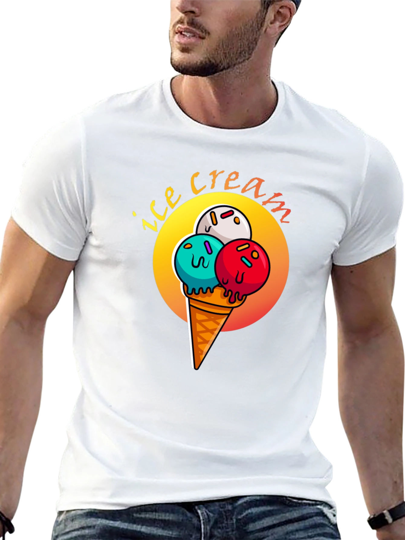 Ice Cream Cone Graphic Tee - Fun Summer Style