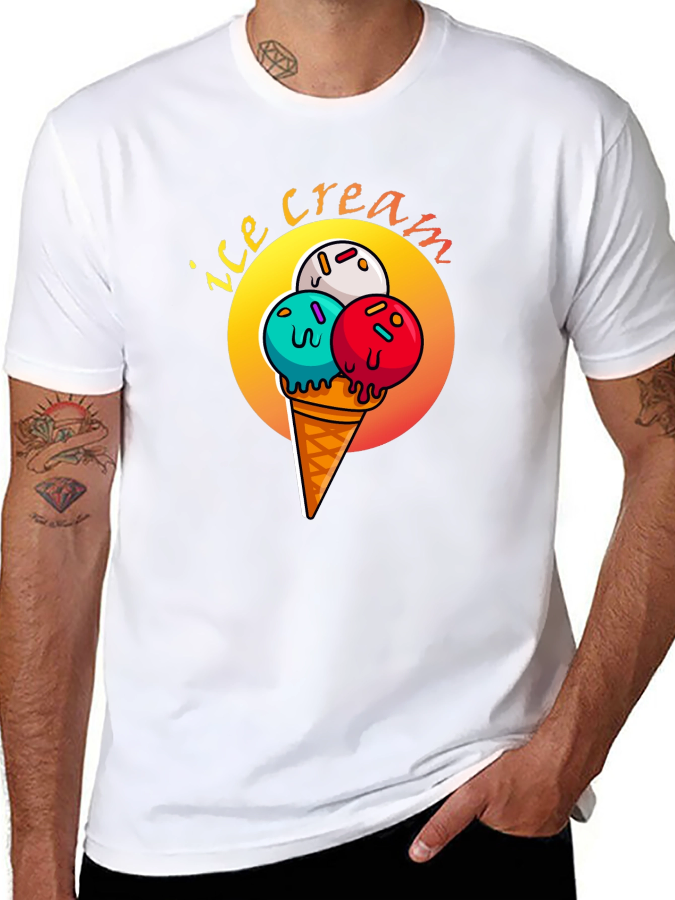 Ice Cream Cone Graphic Tee - Fun Summer Style