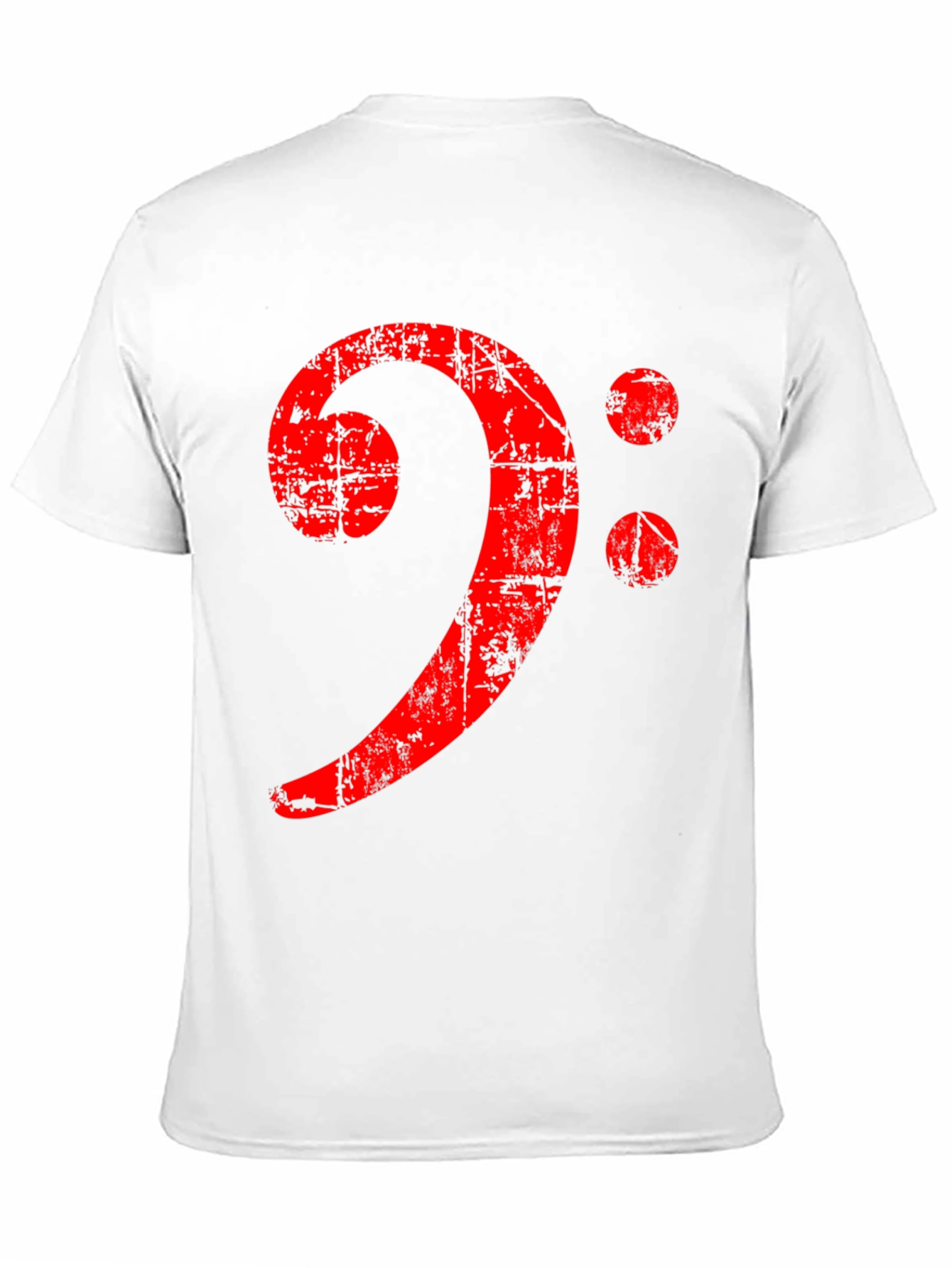 Bass Clef Distressed Graphic Tee - Black
