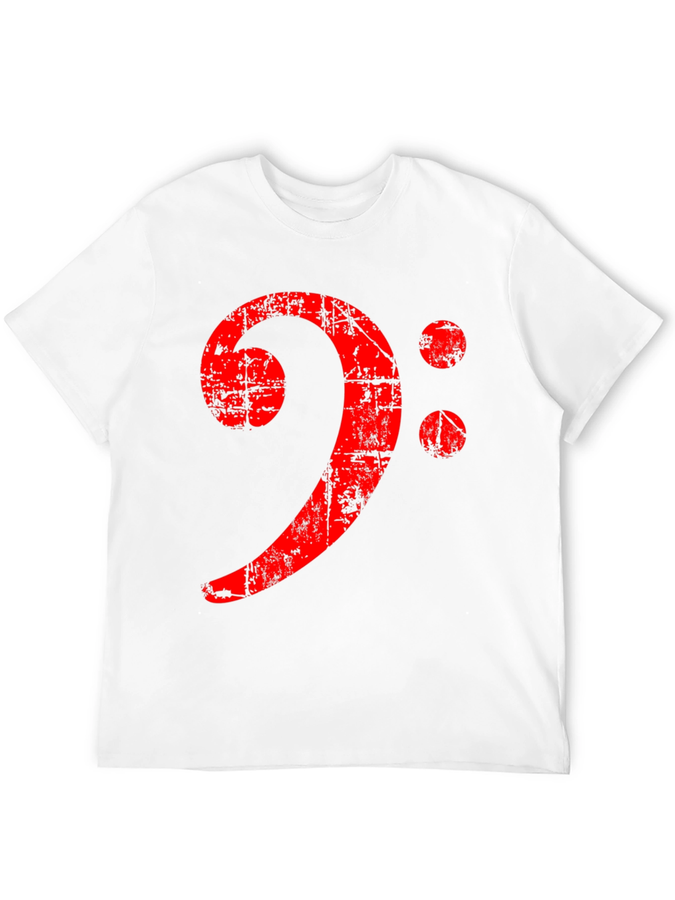 Bass Clef Distressed Graphic Tee - Black