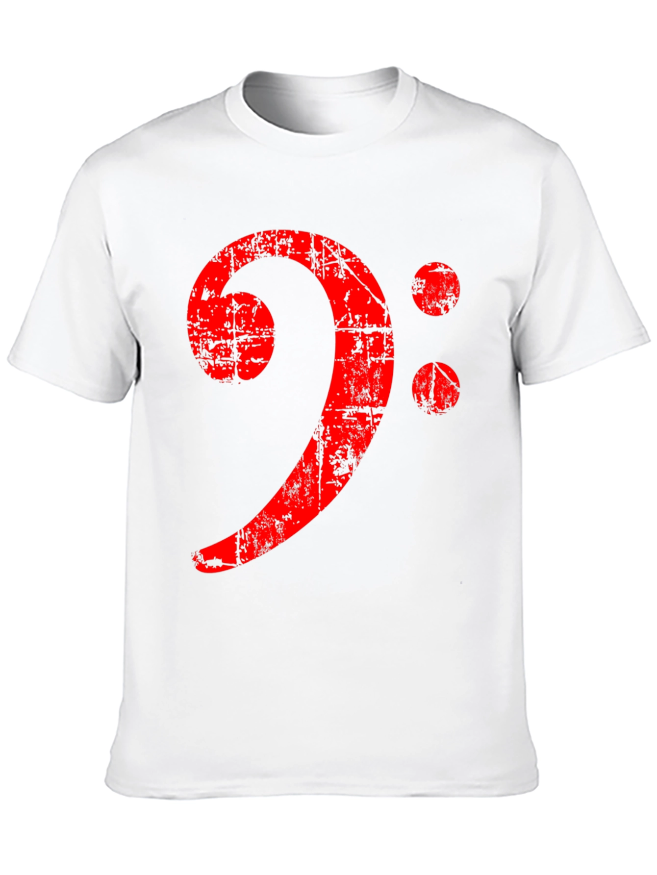 Bass Clef Distressed Graphic Tee - Black