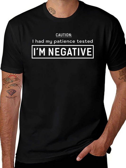 Caution: Im Negative Graphic T-Shirt - Sarcastic Humor