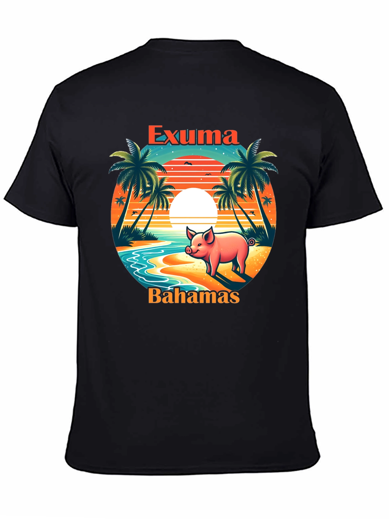 Exuma Bahamas Pig T-Shirt - Tropical Beach Design