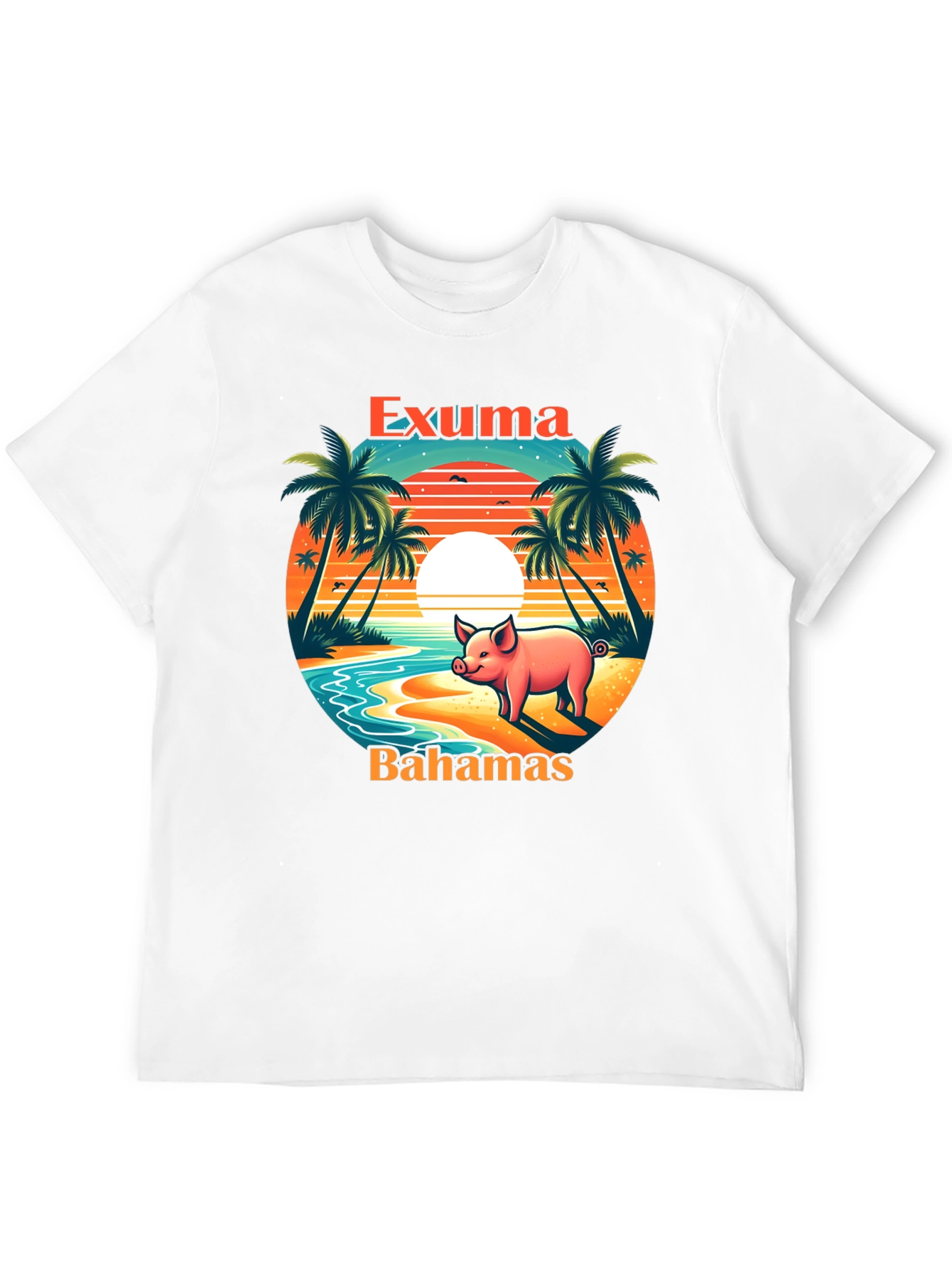 Exuma Bahamas Pig T-Shirt - Tropical Beach Design