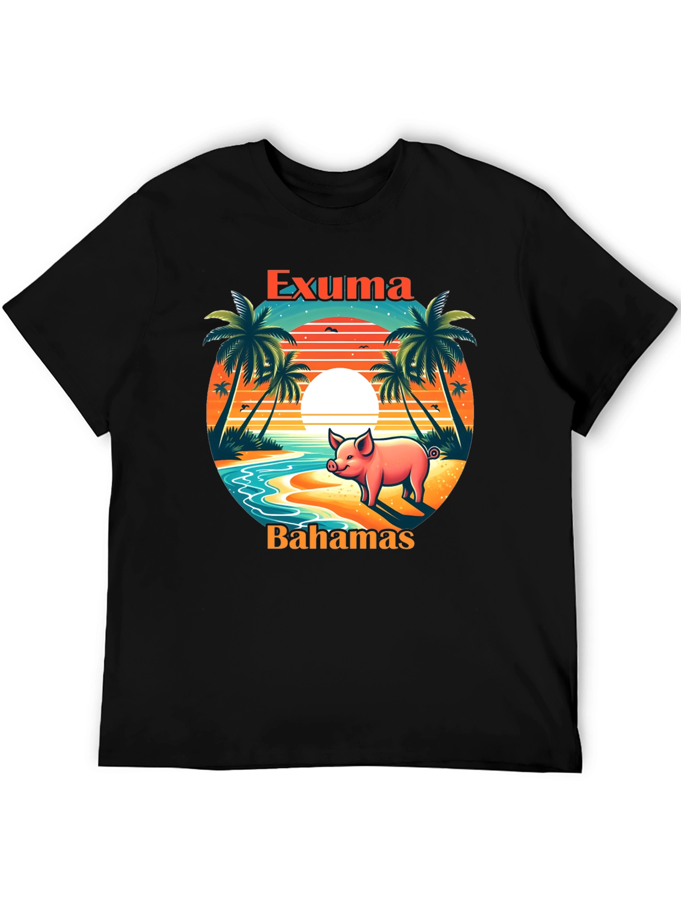 Exuma Bahamas Pig T-Shirt - Tropical Beach Design