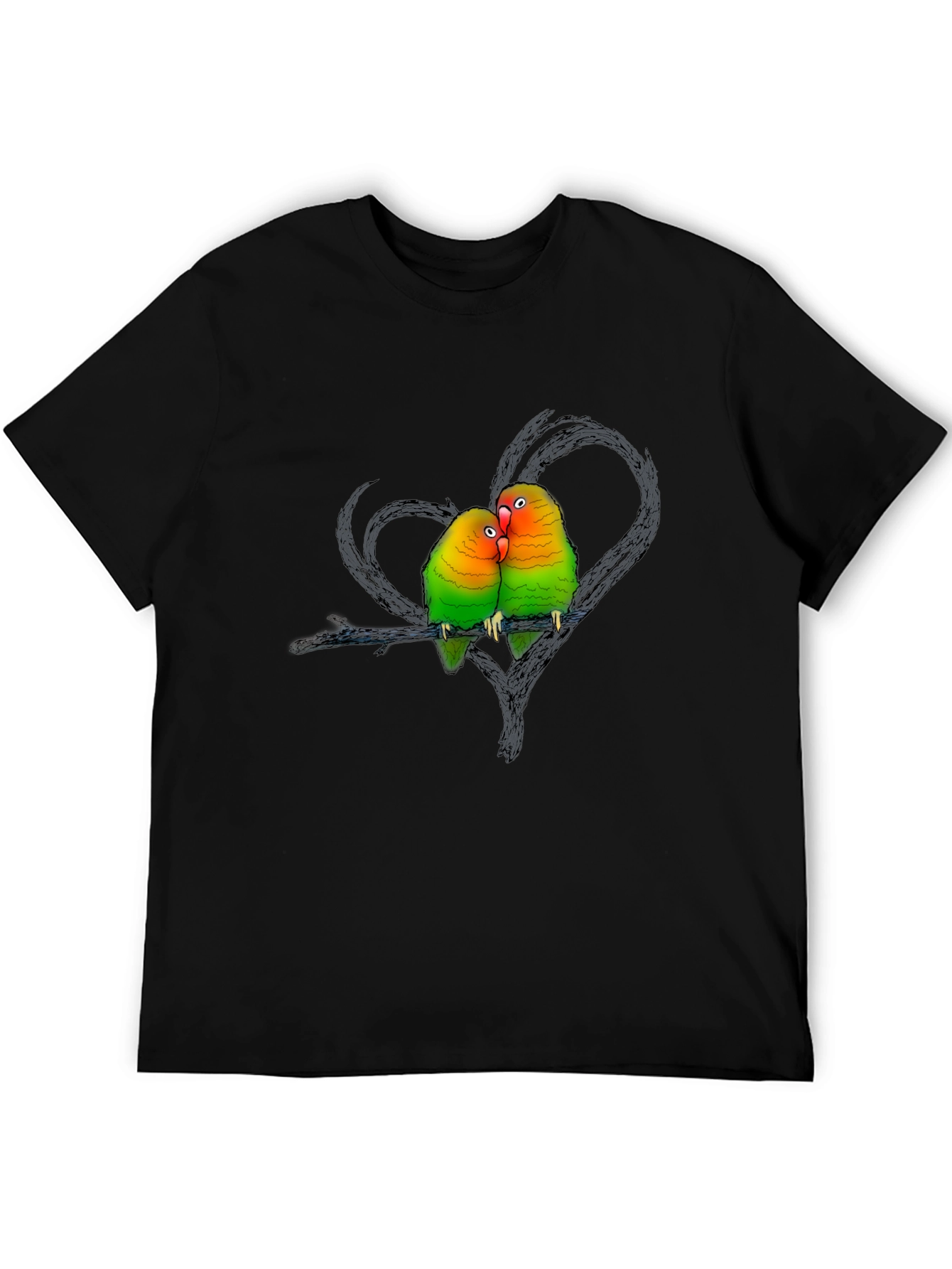 Lovebird Graphic Tee - Romantic Bird Couple Shirt