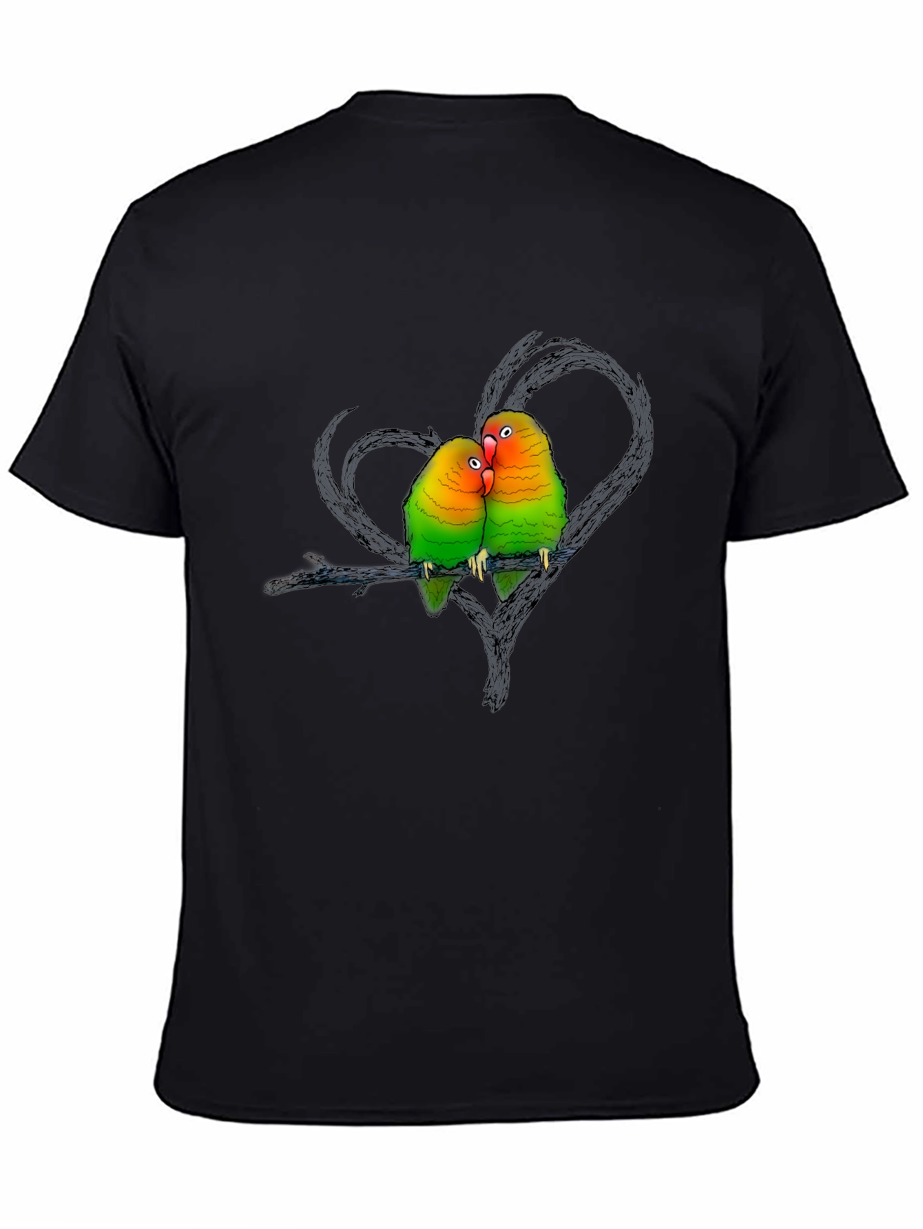 Lovebird Graphic Tee - Romantic Bird Couple Shirt