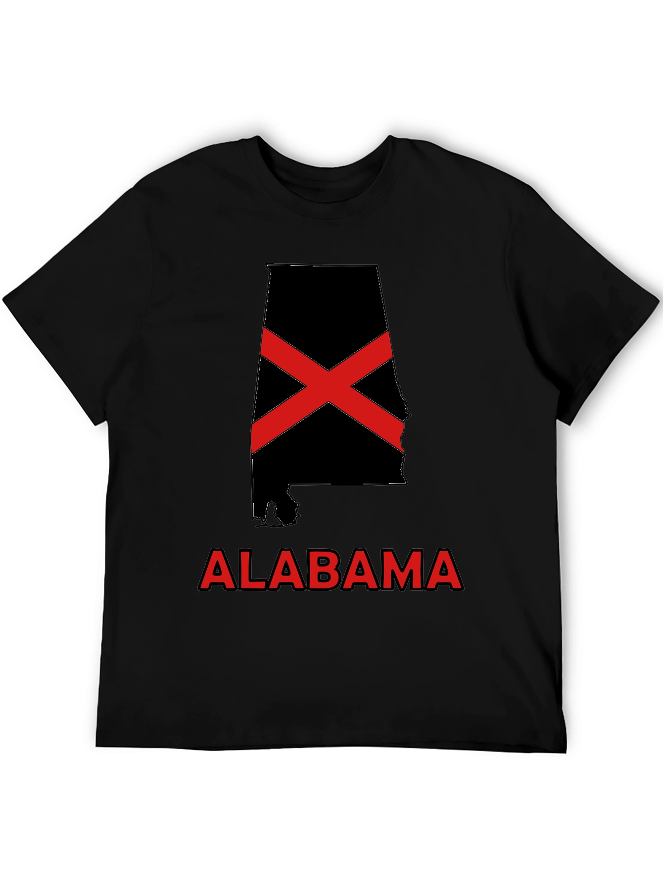 Alabama State Flag Black T-Shirt