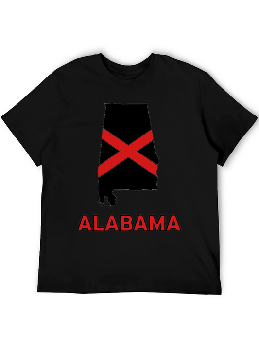 Alabama State Flag Black T-Shirt