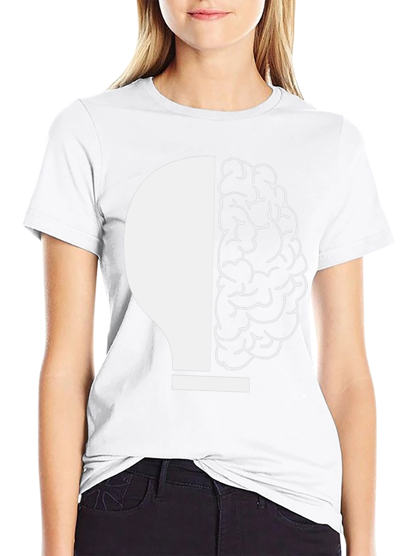 Brain Meets Bulb Graphic Tee - Black Unisex T-Shirt