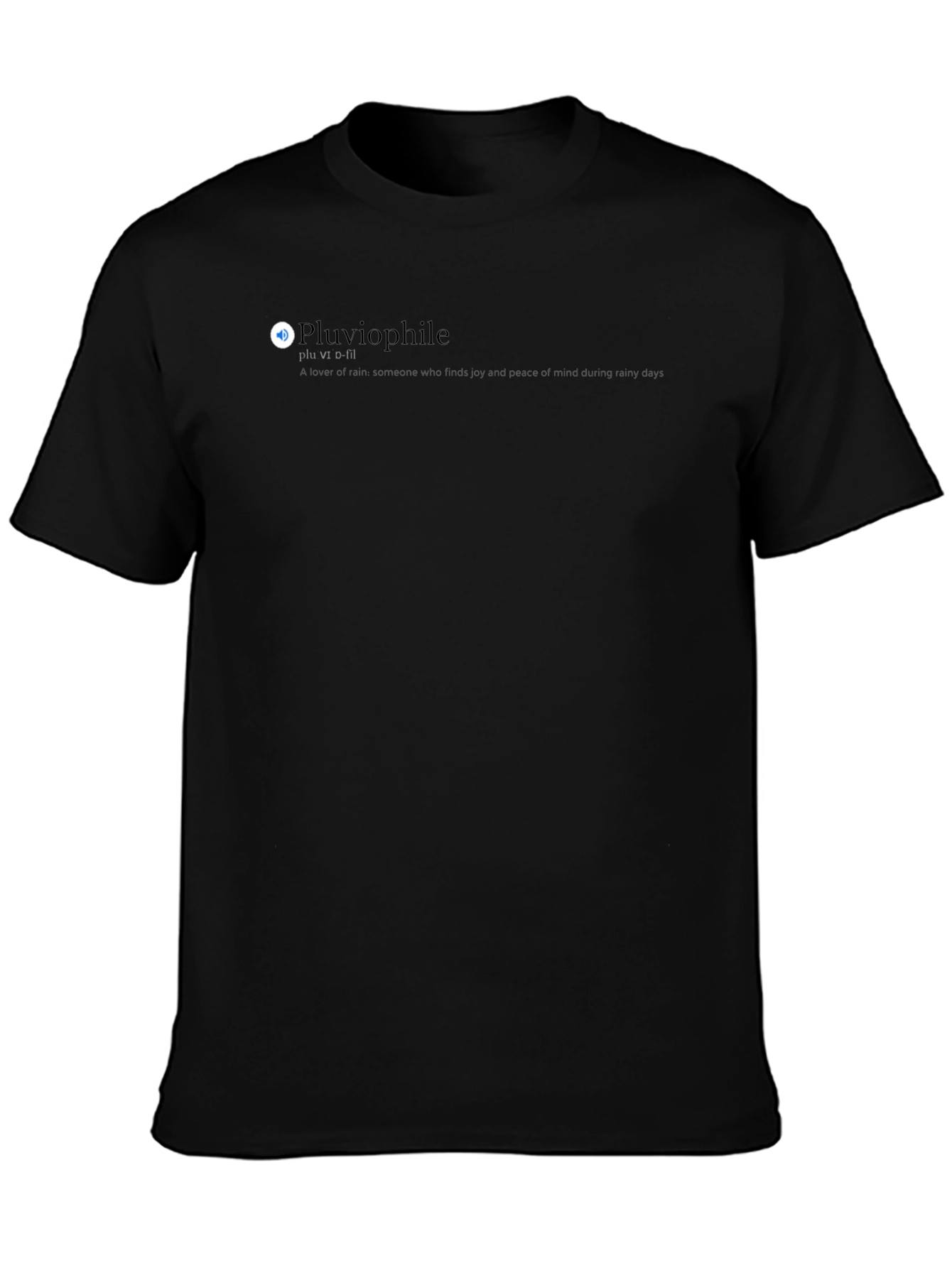 Pluviophile Black Tee - Love the Rain!