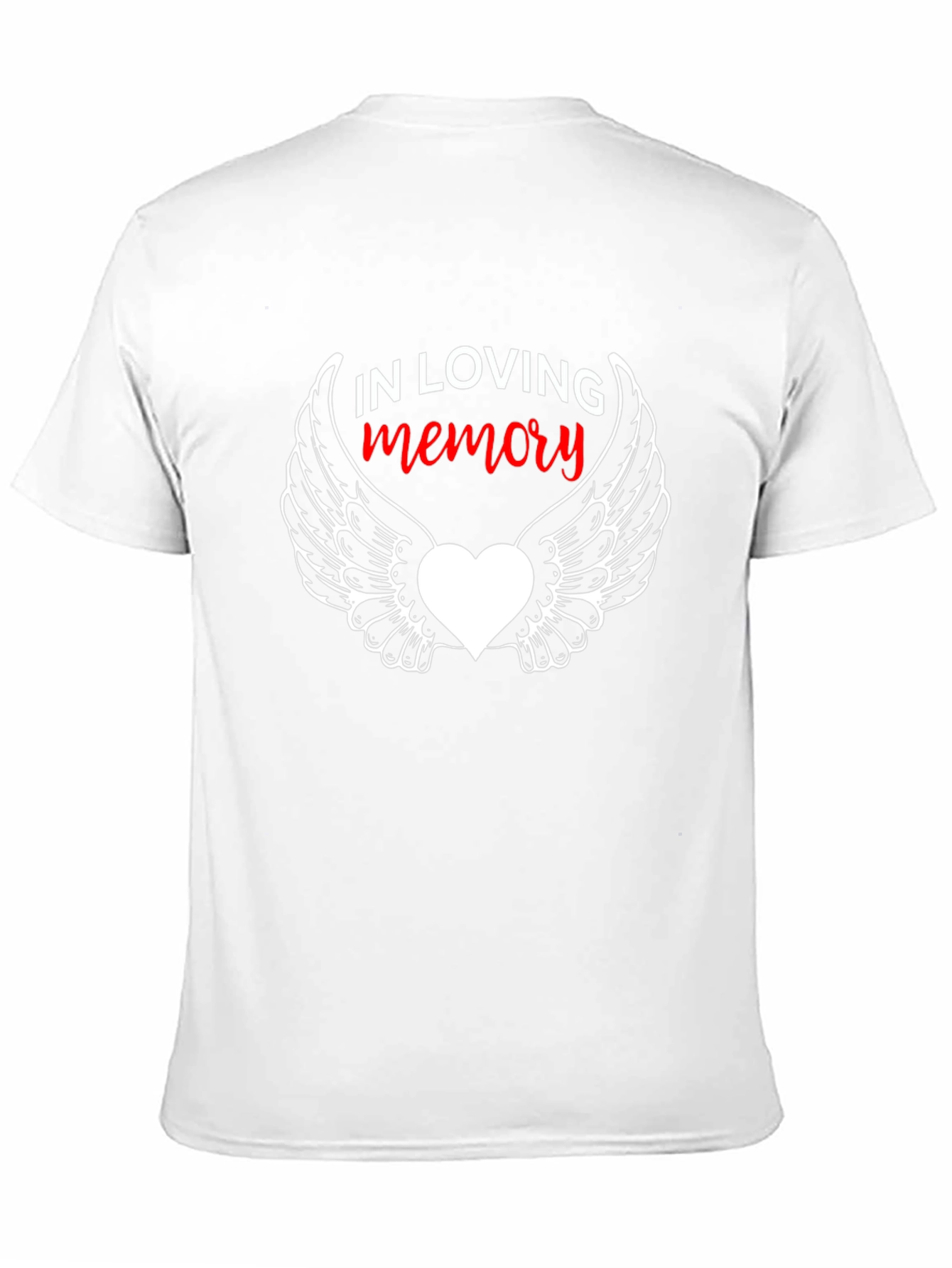 In Loving Memory Black T-Shirt with Winged Heart