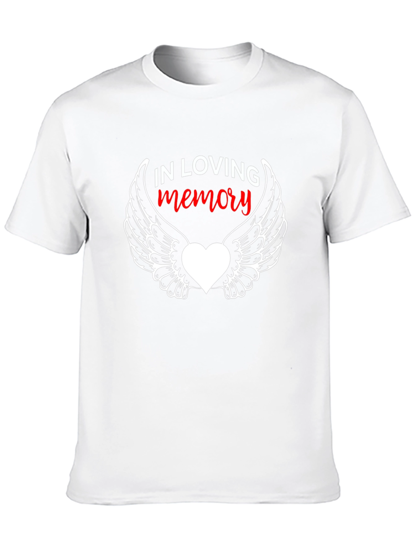 In Loving Memory Black T-Shirt with Winged Heart