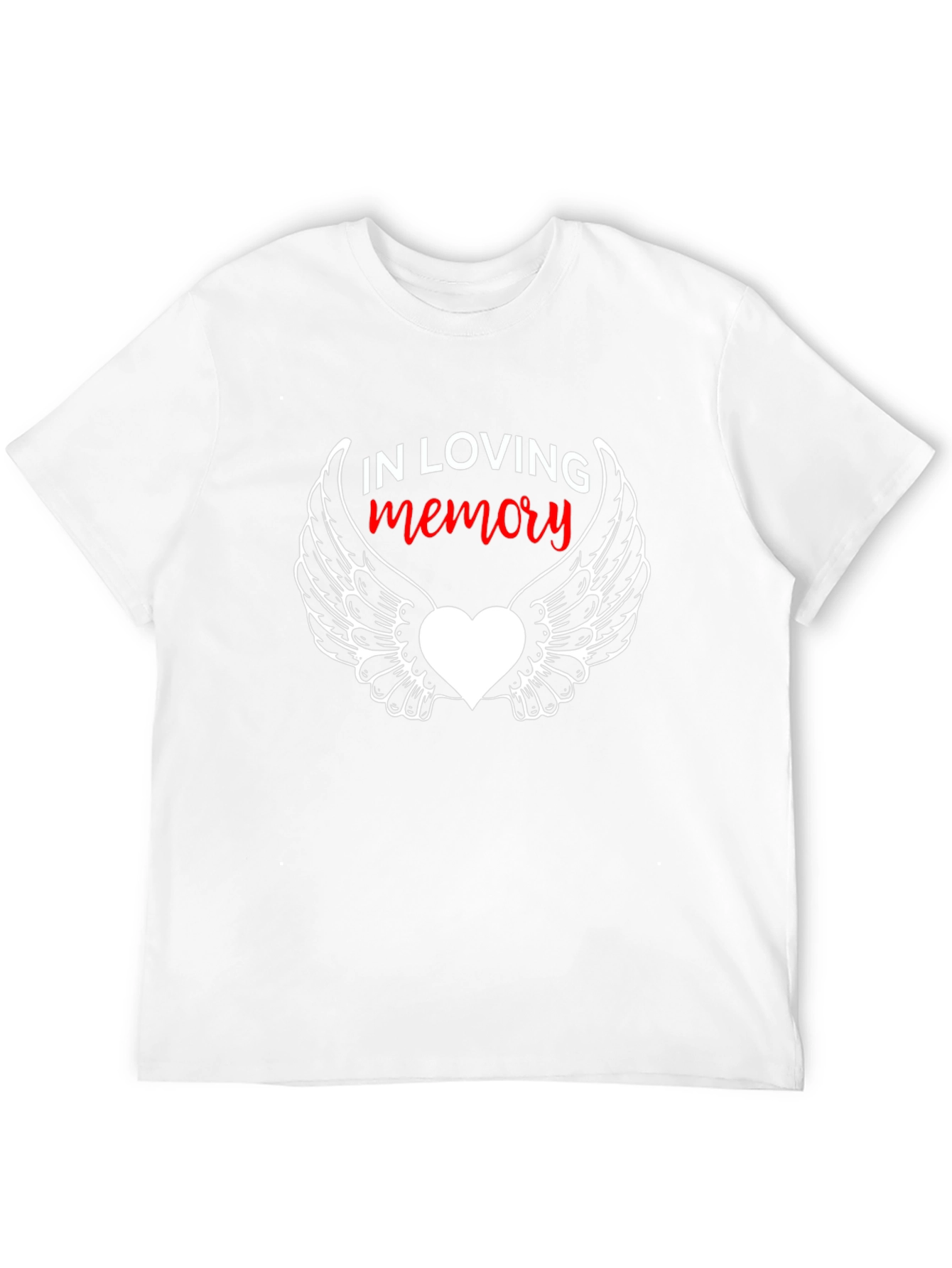 In Loving Memory Black T-Shirt with Winged Heart