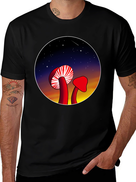 Mushroom Night Sky Graphic Tee