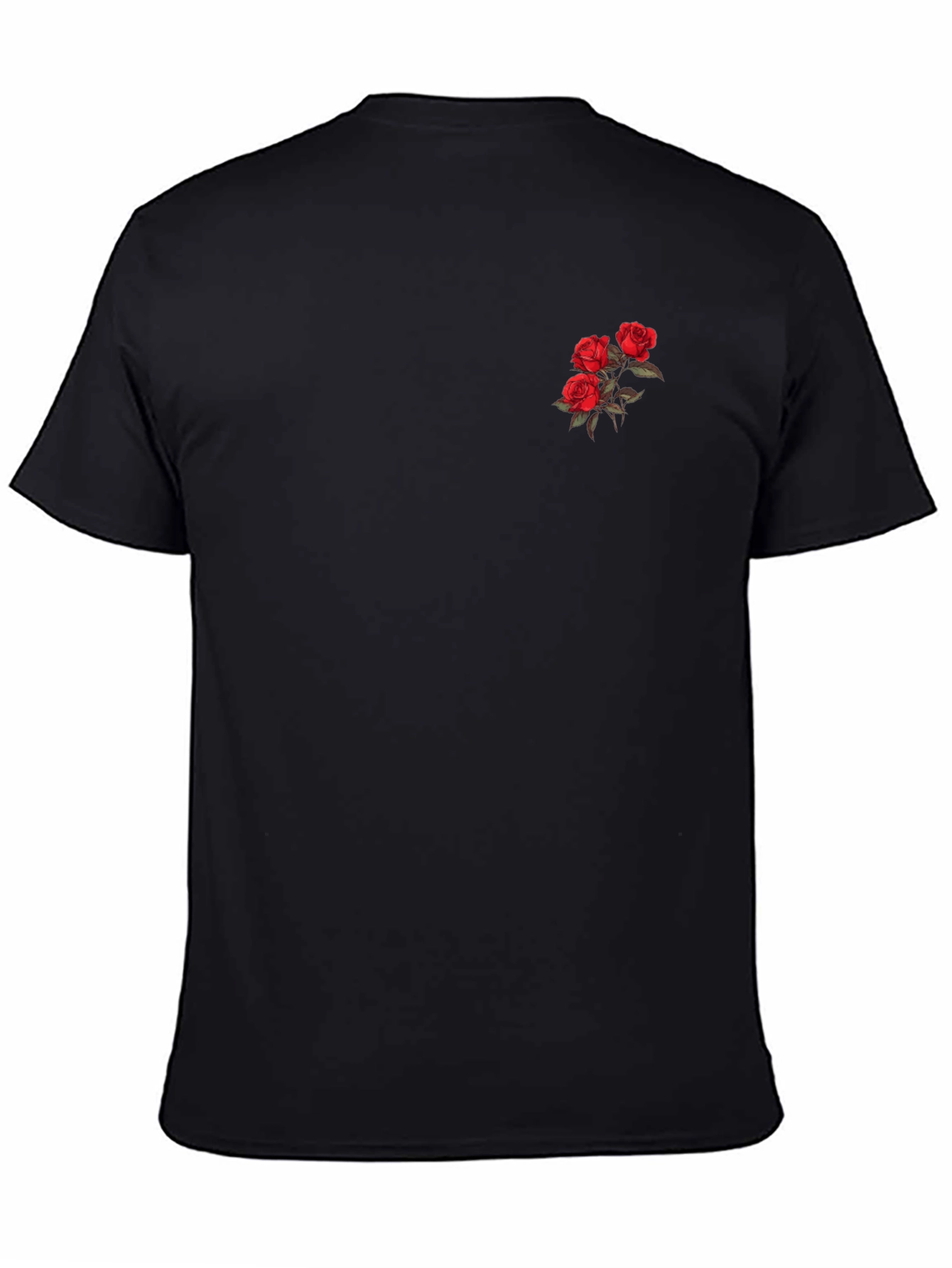 Rose Graphic Black Tee - Stylish Casual Wear