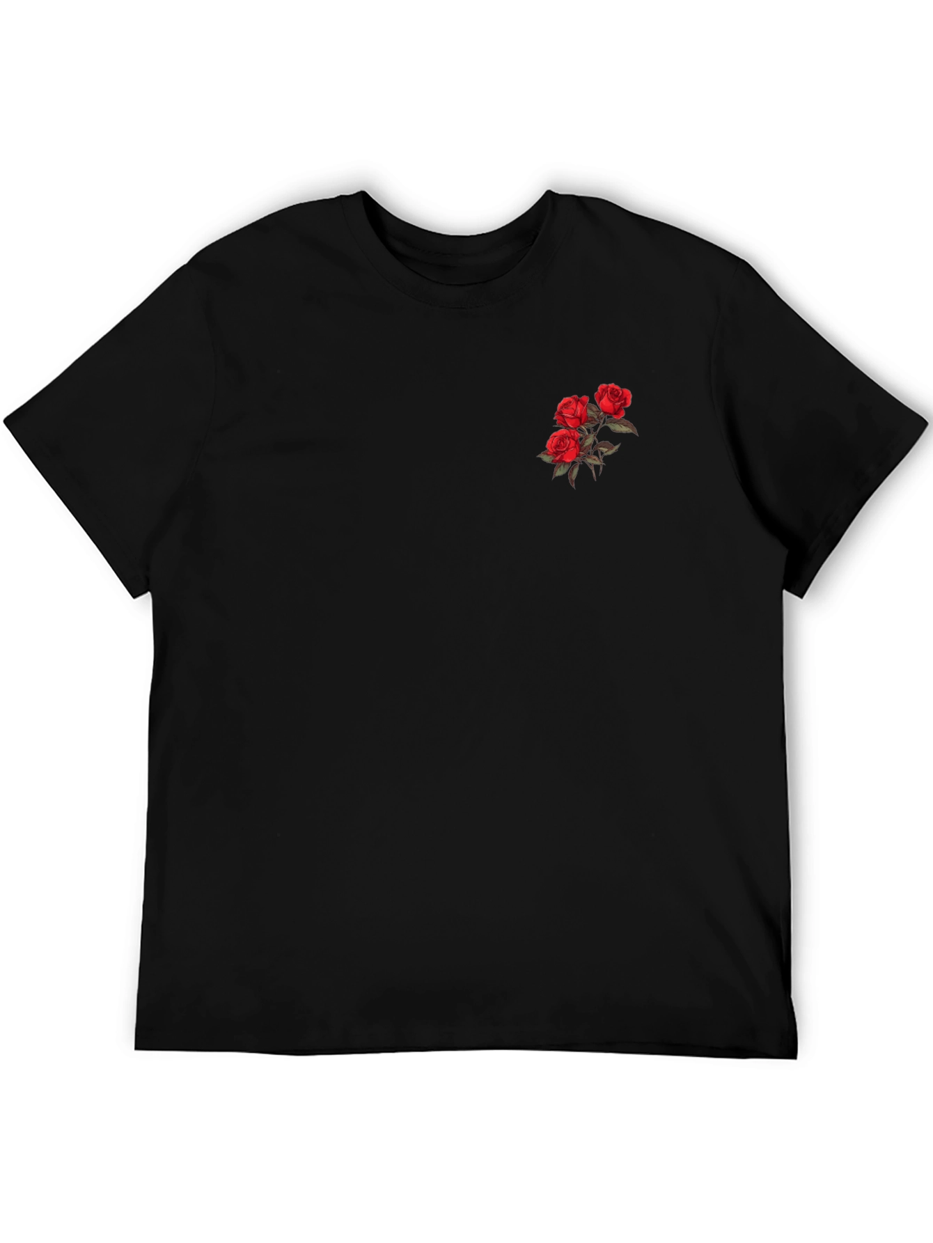 Rose Graphic Black Tee - Stylish Casual Wear