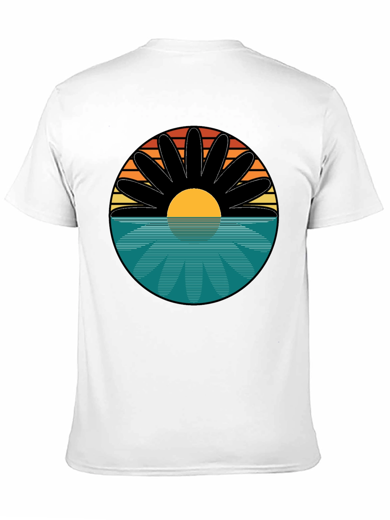 Sunset Flower Graphic T-Shirt - Retro Style Tee