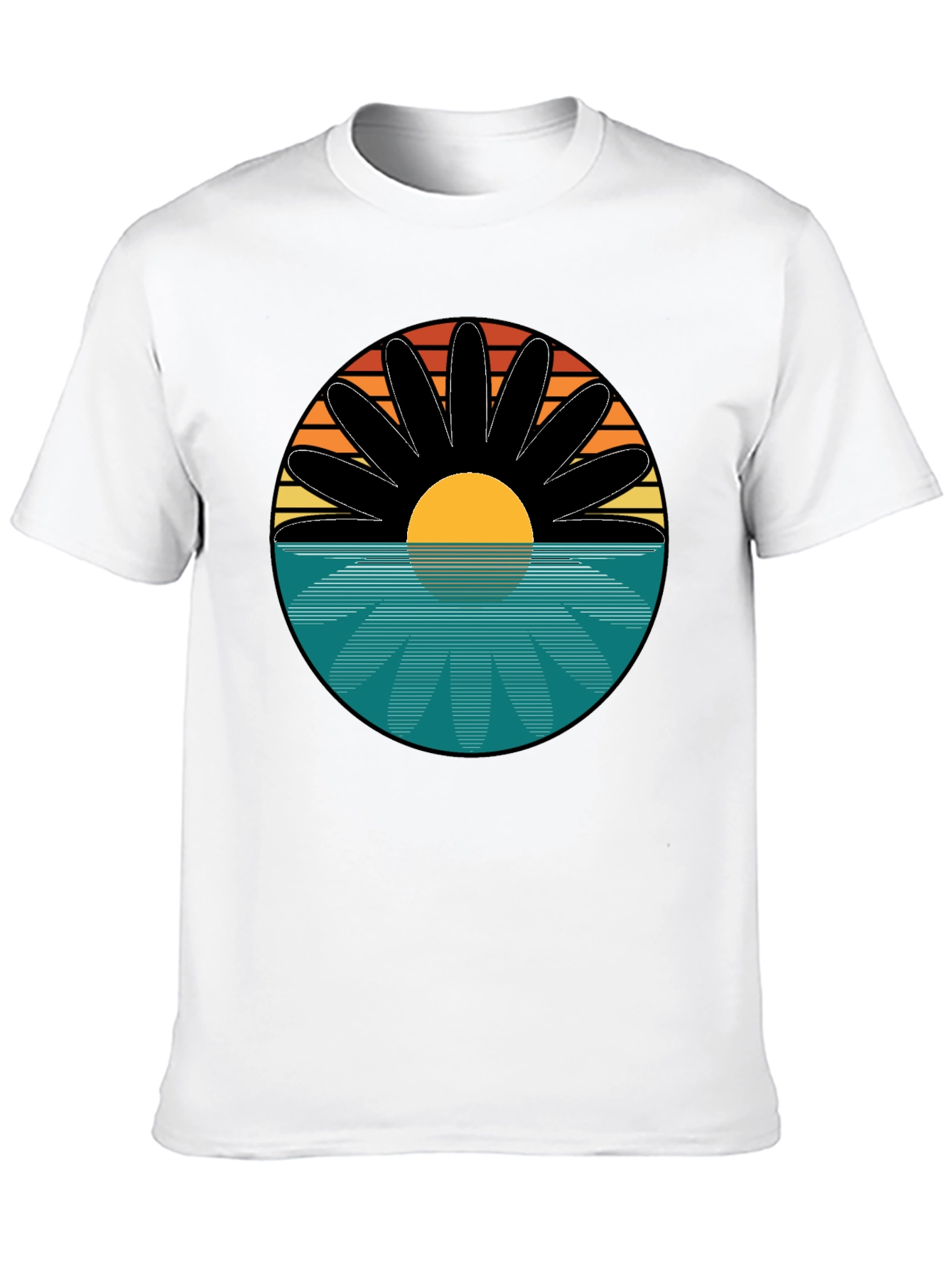 Sunset Flower Graphic T-Shirt - Retro Style Tee
