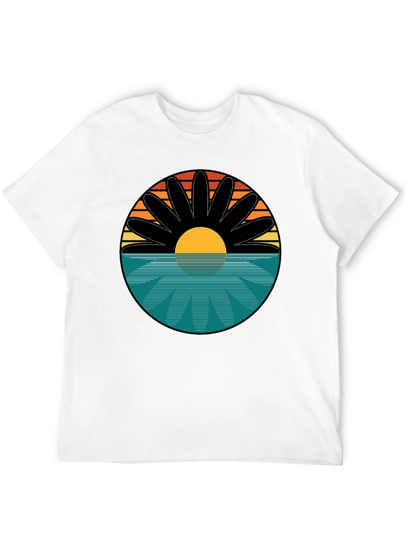 Sunset Flower Graphic T-Shirt - Retro Style Tee