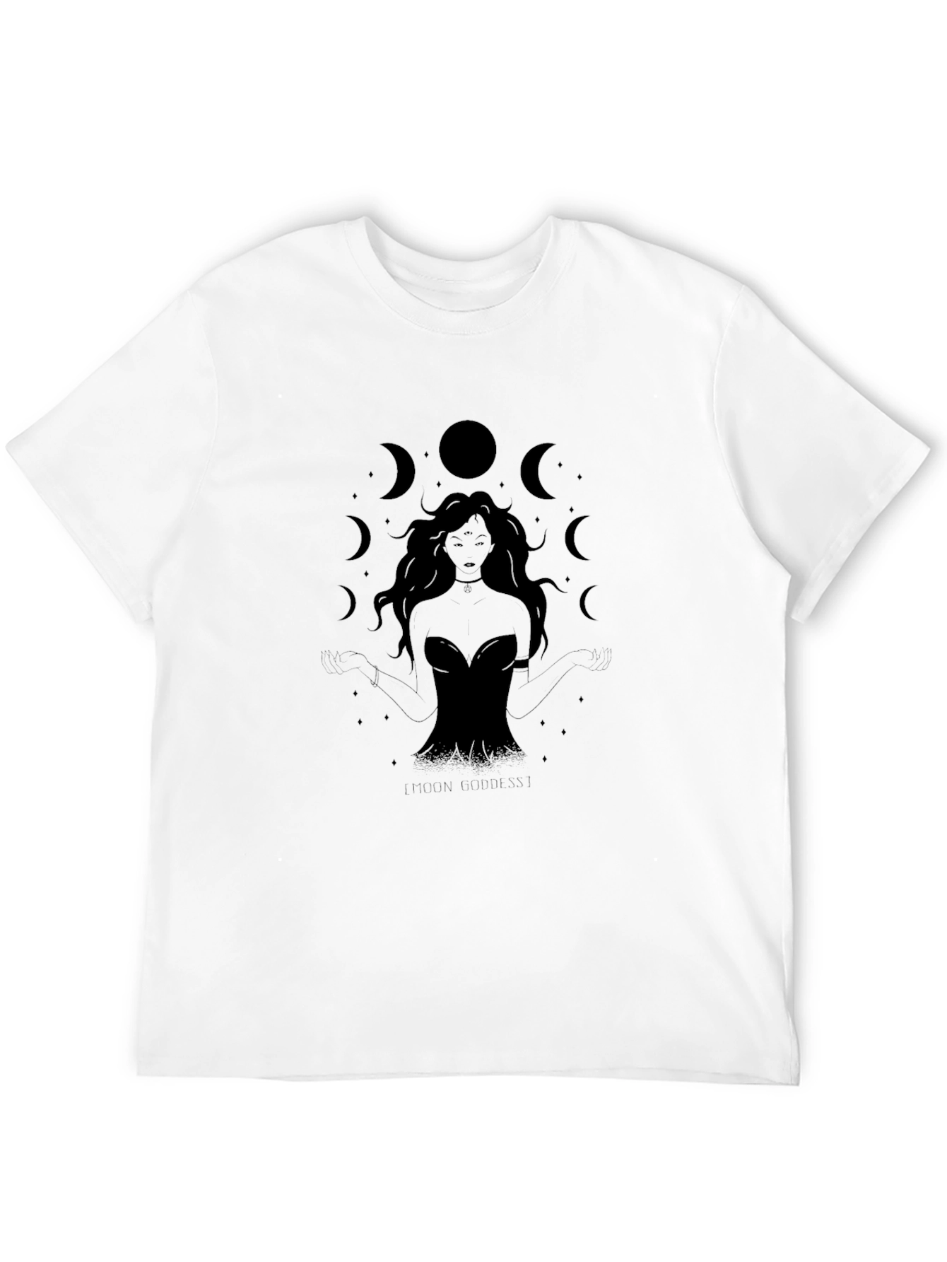 Mystic Moon Goddess Black T-Shirt