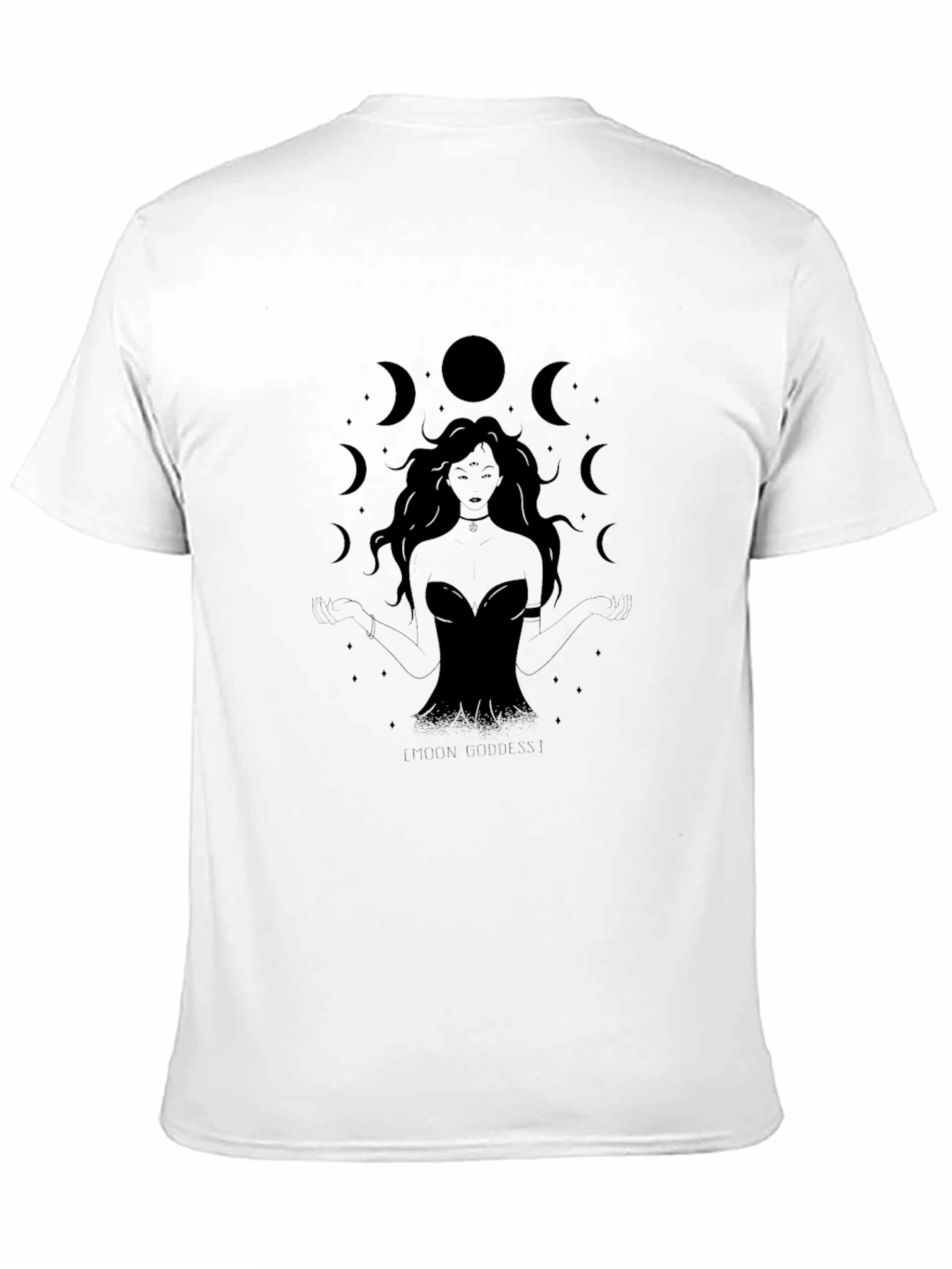 Mystic Moon Goddess Black T-Shirt