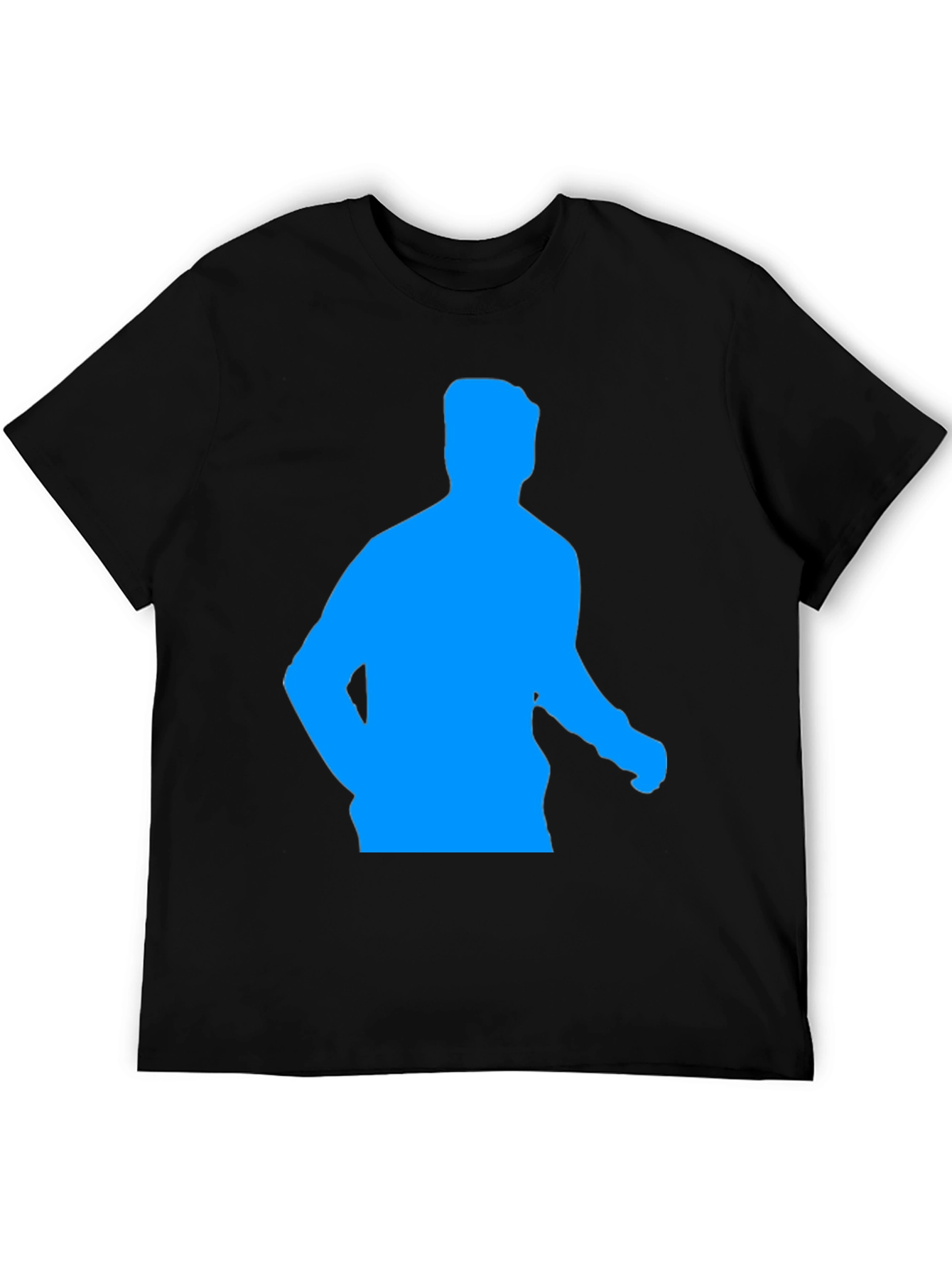 Cool Black T-Shirt with Blue Silhouette Graphic