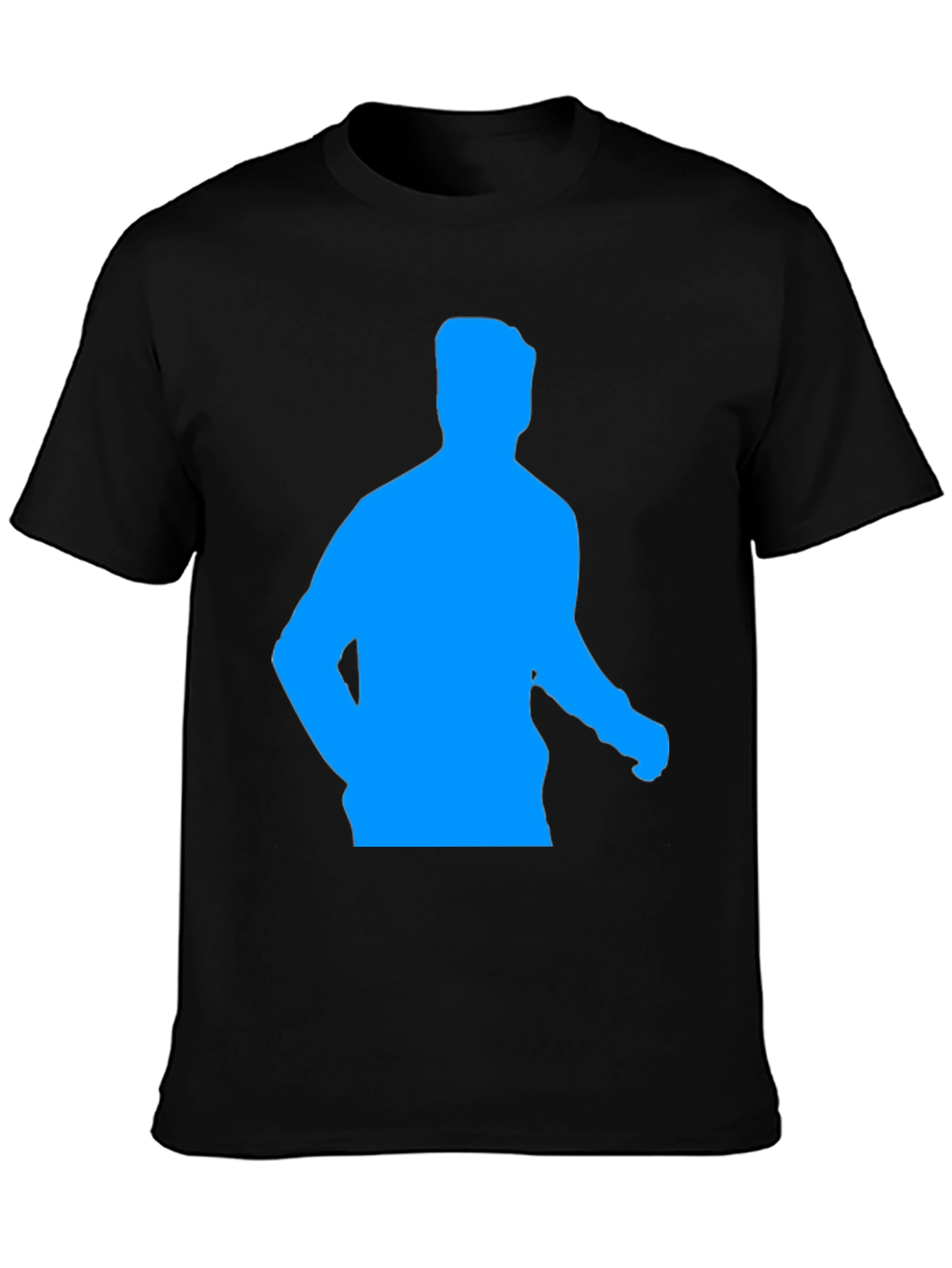 Cool Black T-Shirt with Blue Silhouette Graphic