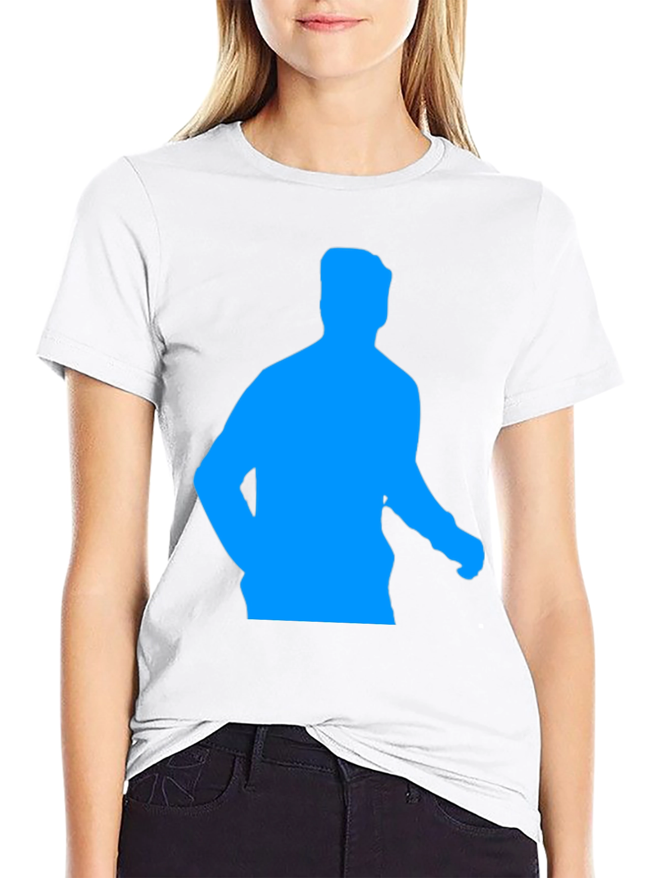 Cool Black T-Shirt with Blue Silhouette Graphic
