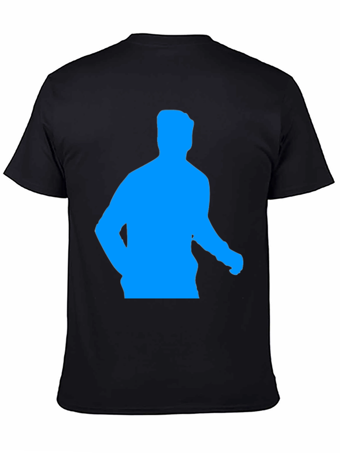 Cool Black T-Shirt with Blue Silhouette Graphic