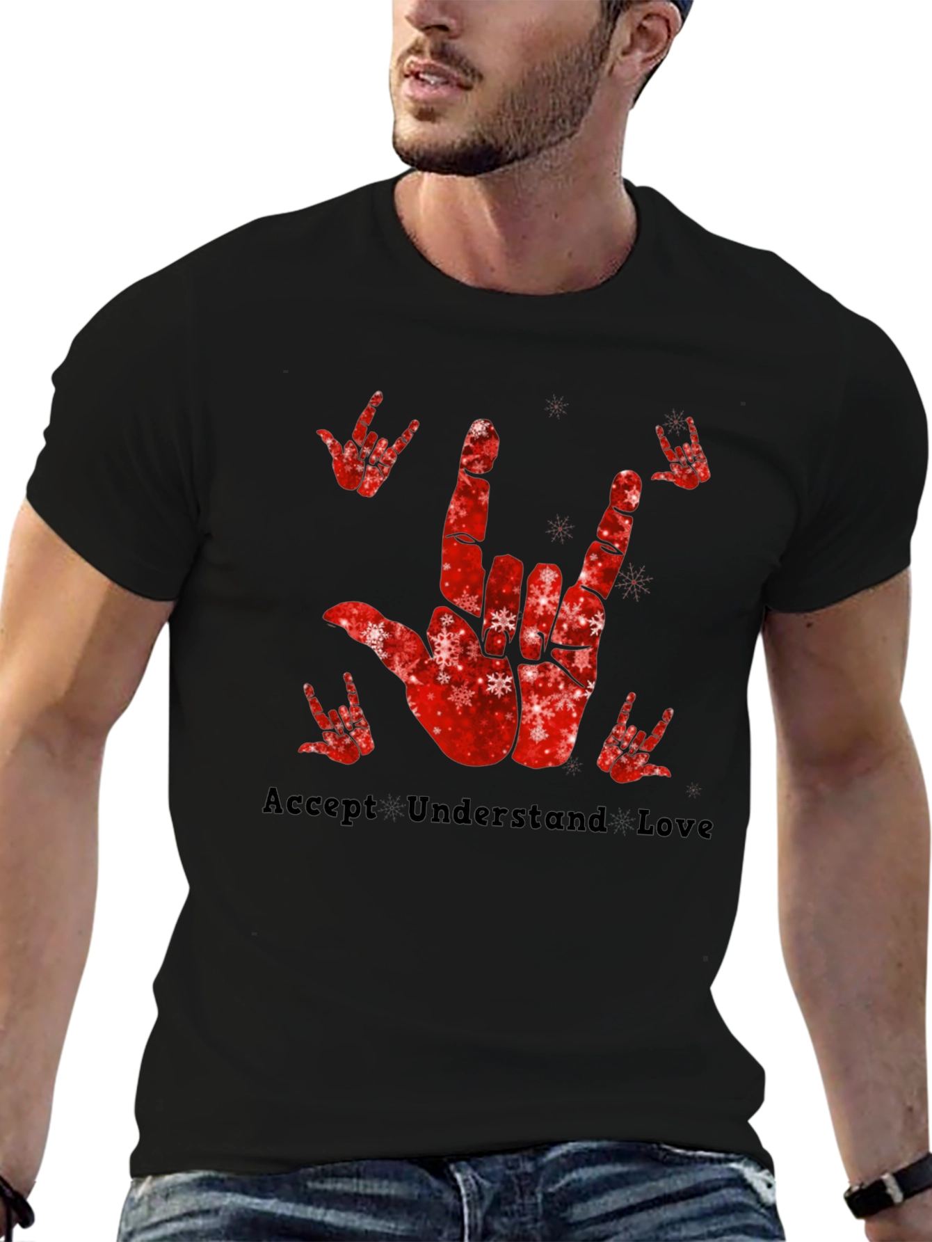 Accept Understand Love Sign Language Graphic Tee