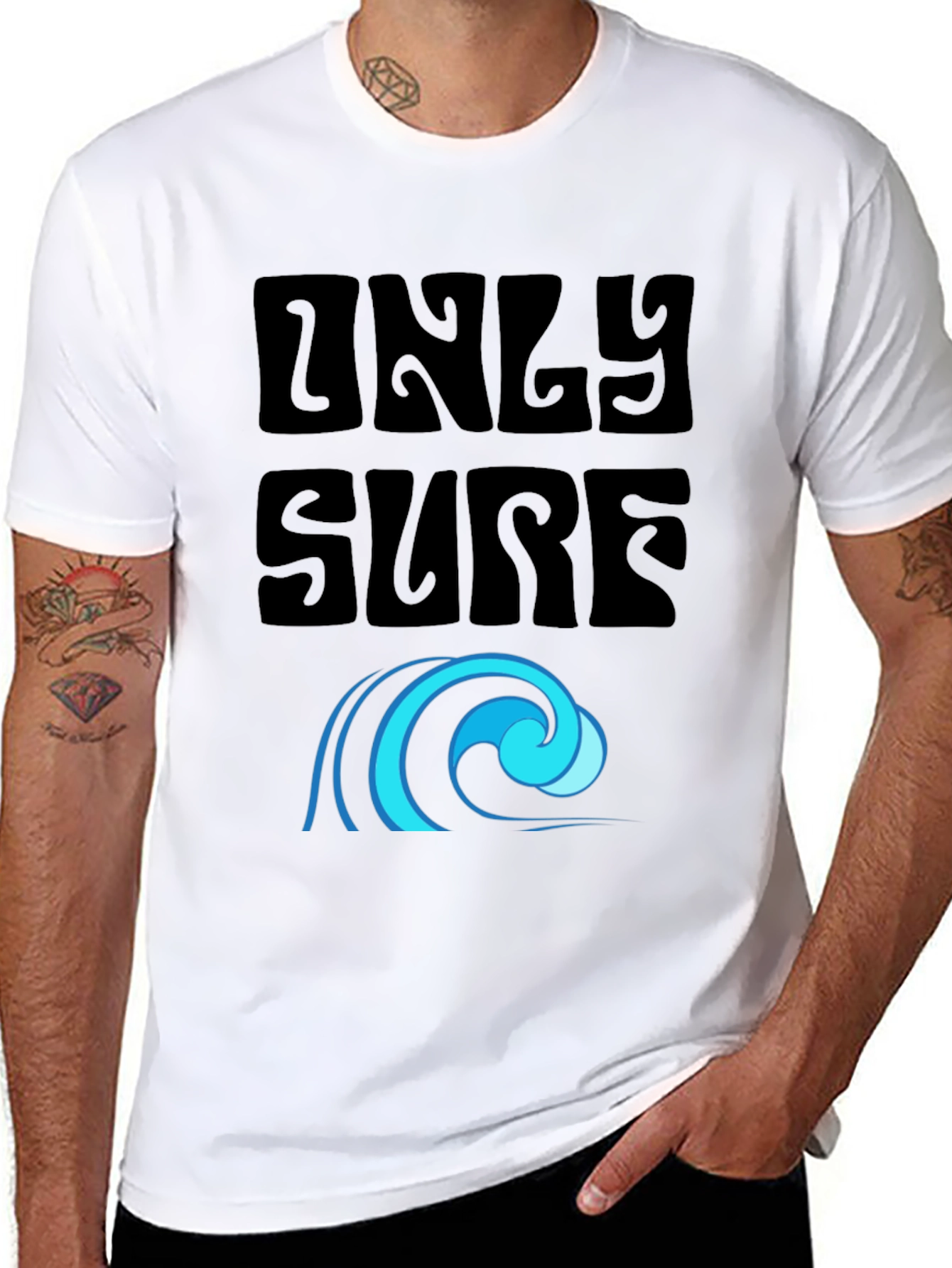 Only Surf Tee - Stylish Graphic Wave Design