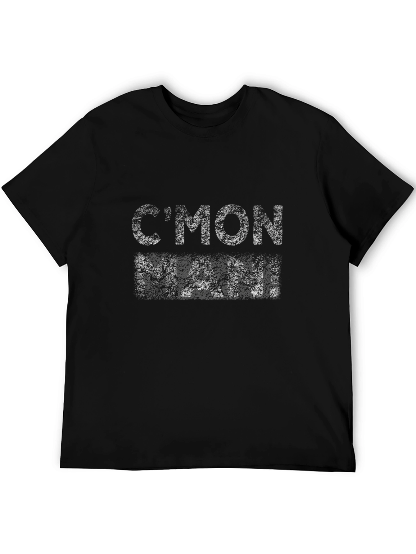 Cmon Man! Slogan Graphic Black T-Shirt